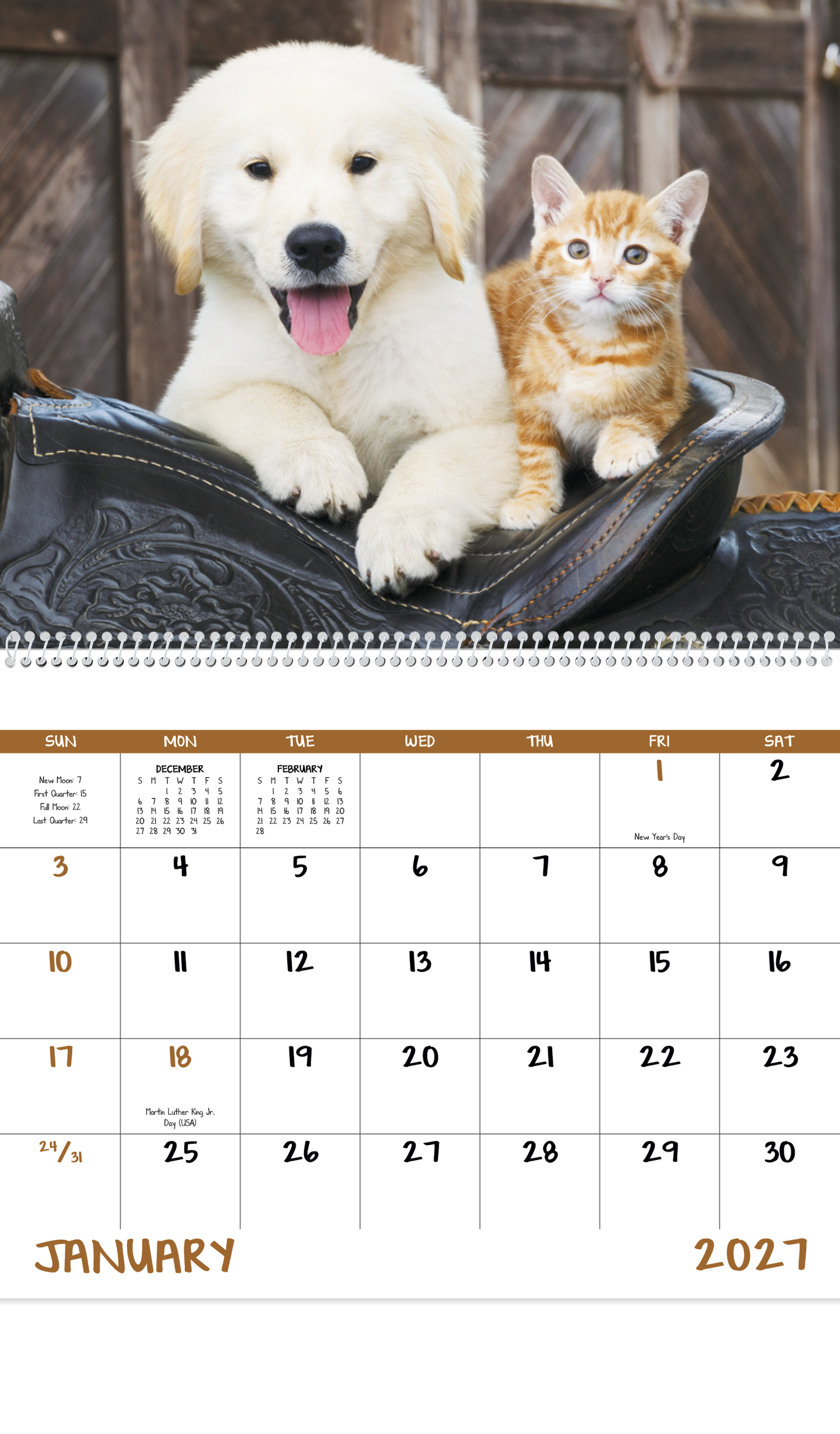 Baby Farm Animals - Spiral Calendar