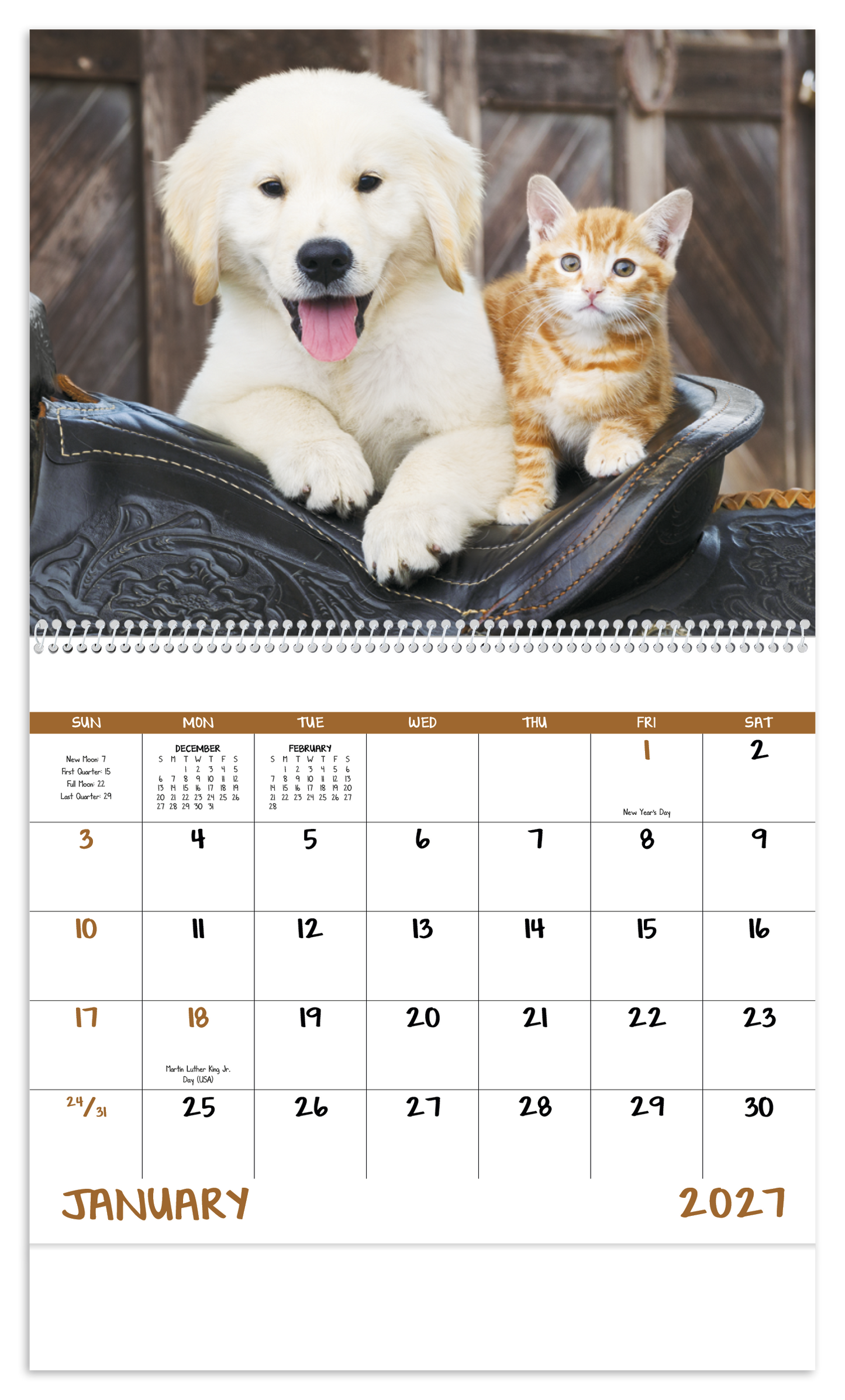 Baby Farm Animals - Spiral Calendar