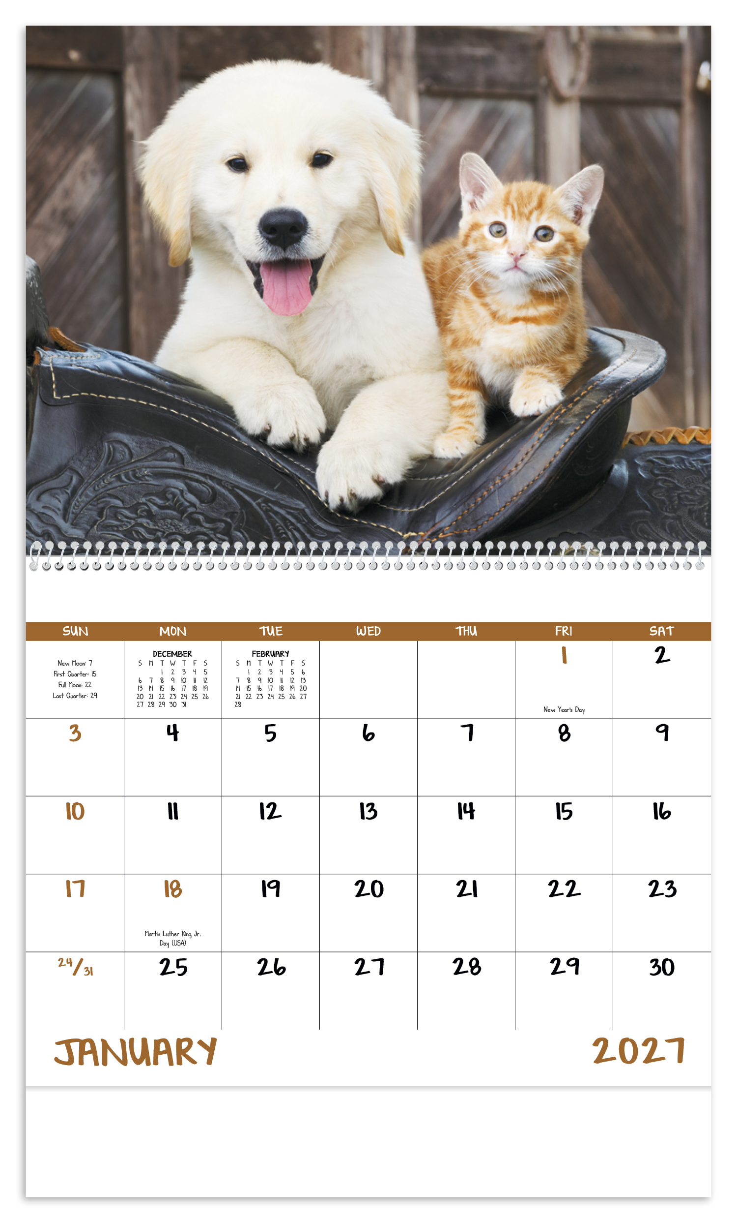 Baby Farm Animals - Spiral Calendar