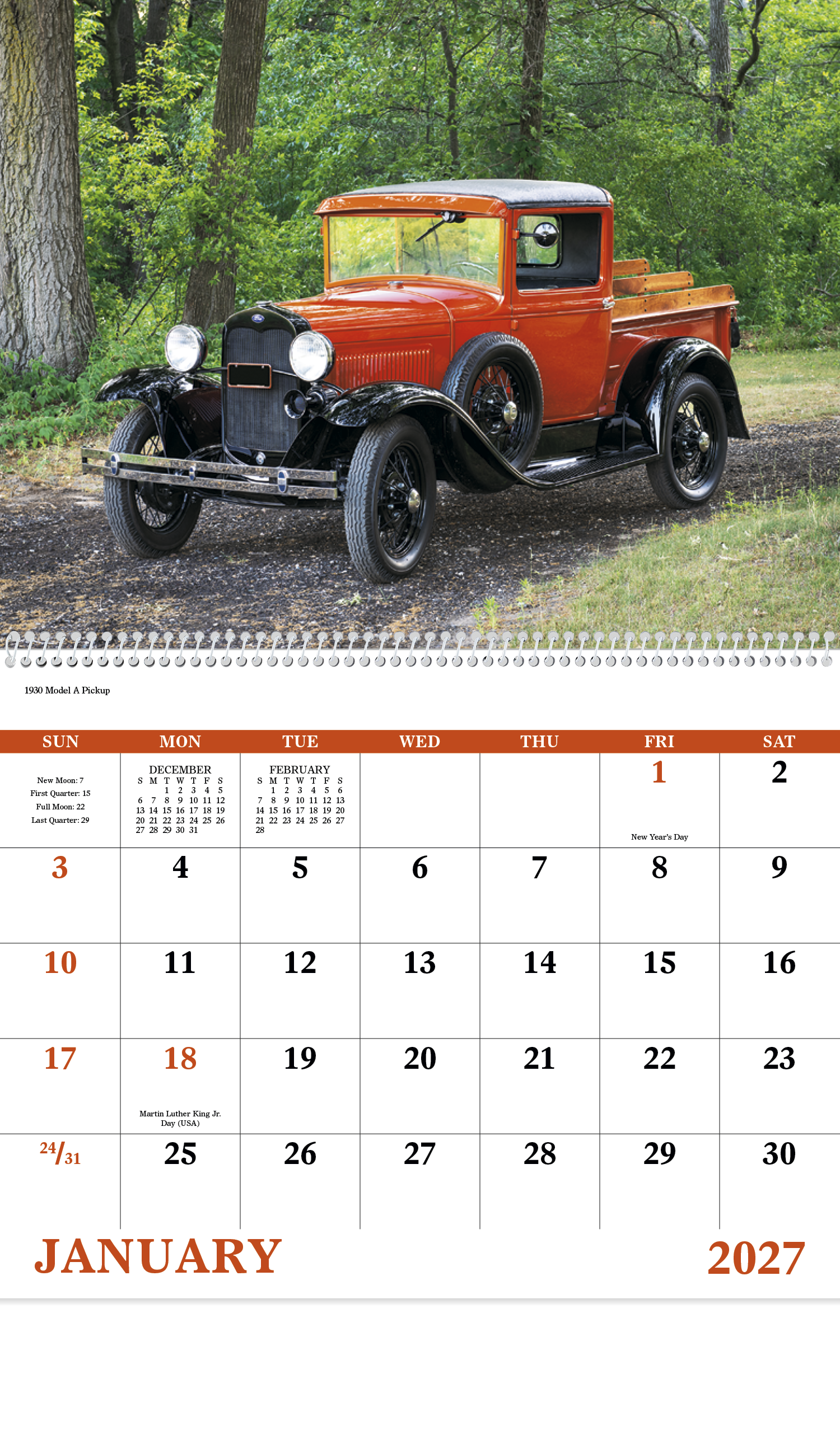 Treasured Trucks - Spiral Calendar