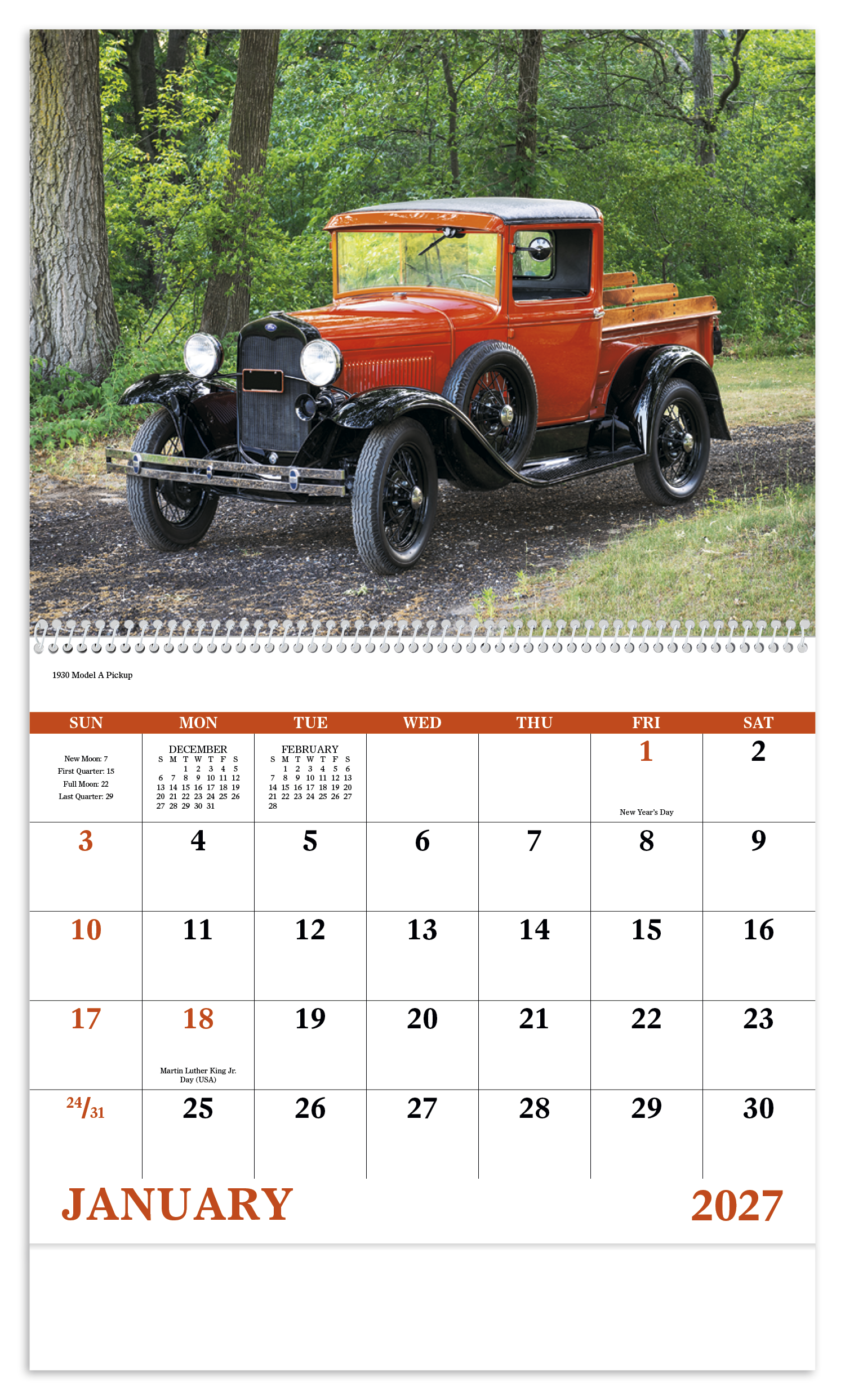 Treasured Trucks - Spiral Calendar