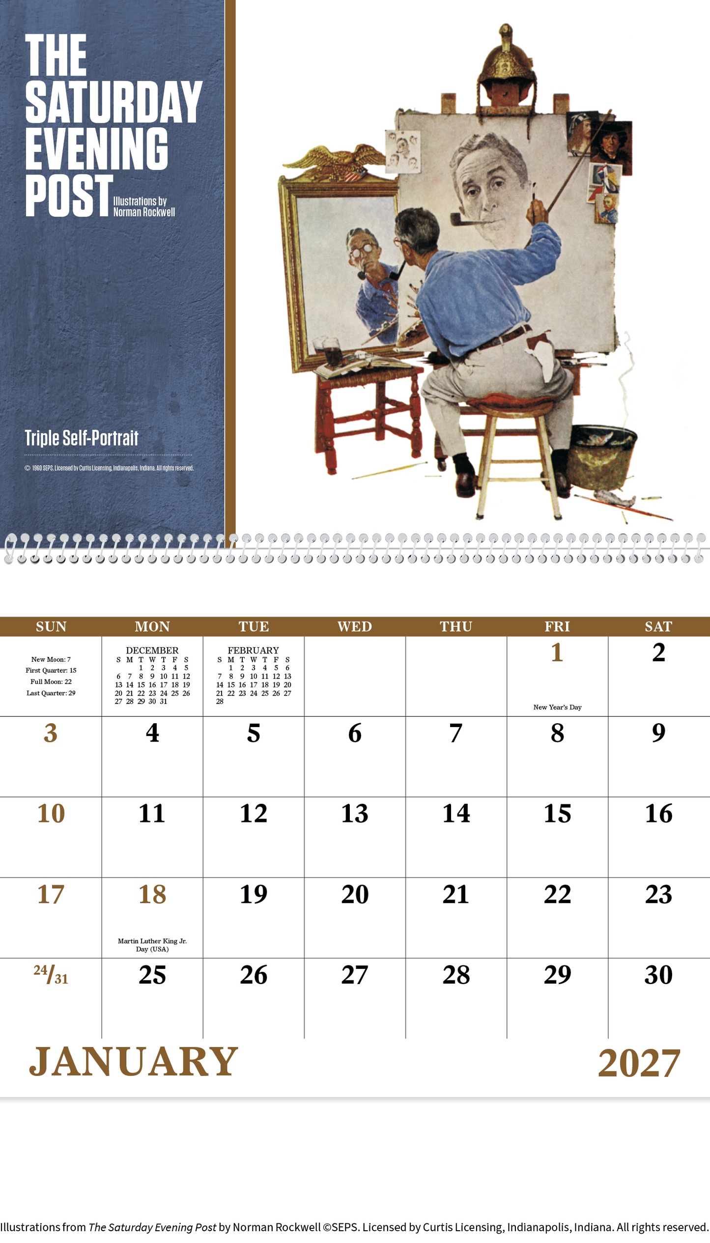 The Saturday Evening Post Illustrations by Norman Rockwell – Spiral Calendar