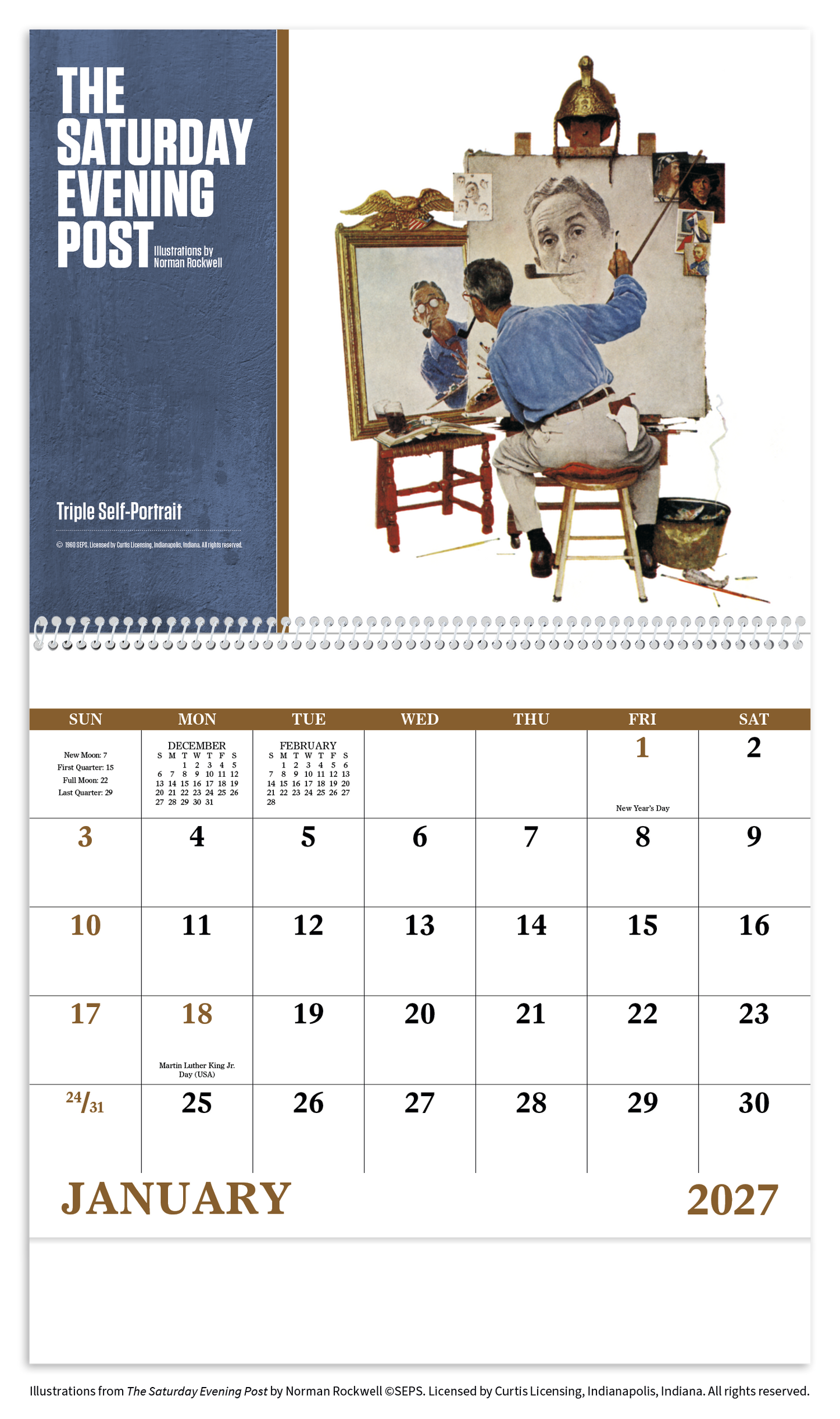 The Saturday Evening Post Illustrations by Norman Rockwell – Spiral Calendar