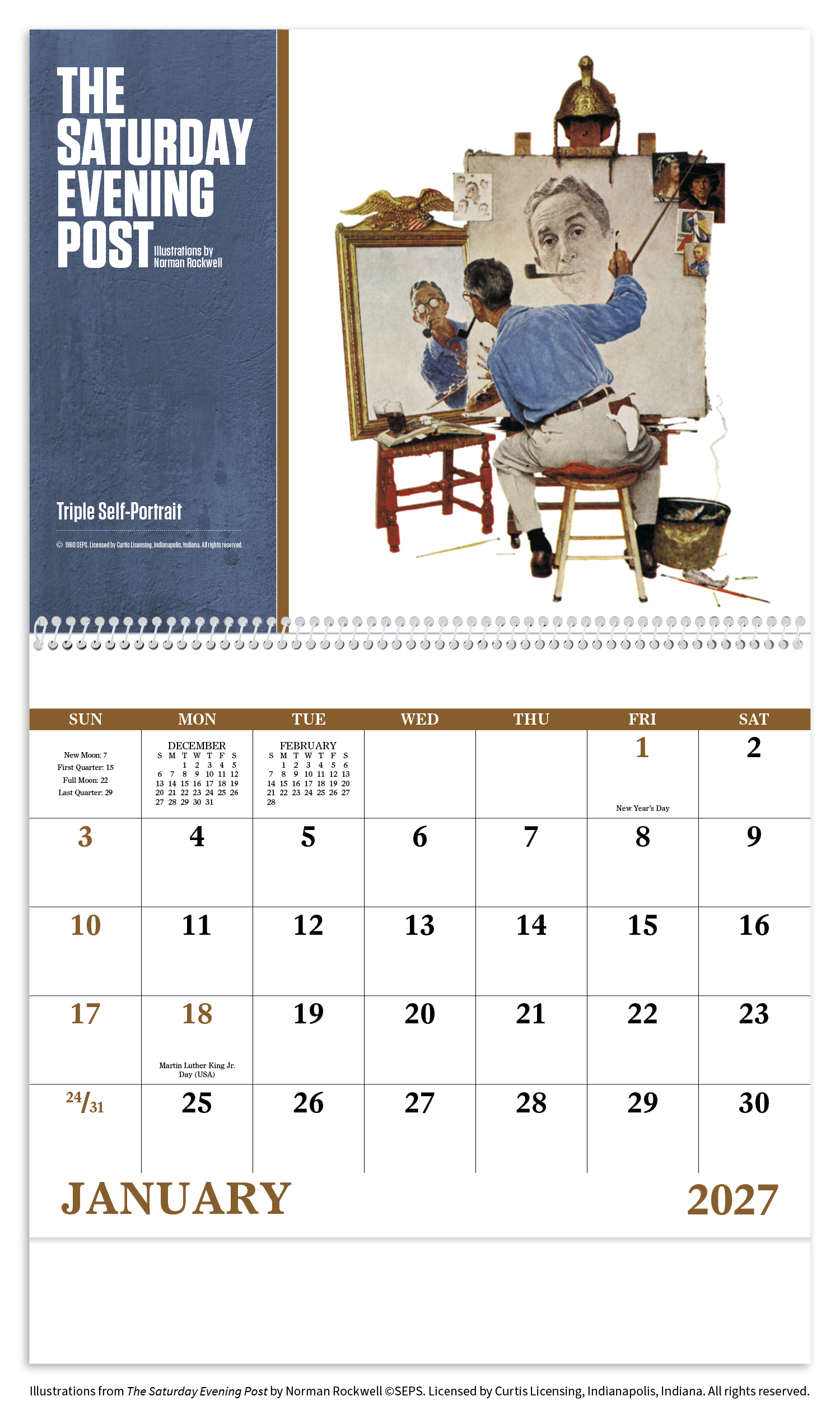 The Saturday Evening Post Illustrations by Norman Rockwell – Spiral Calendar