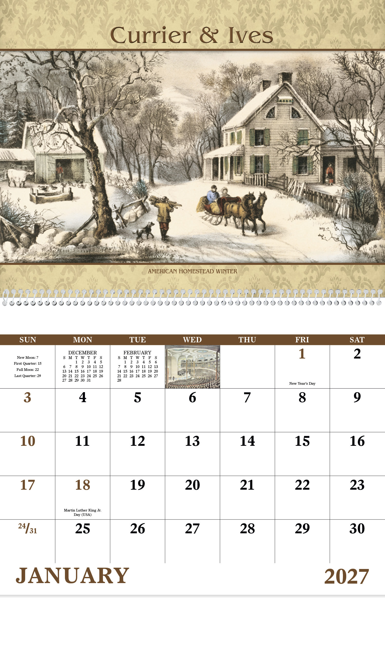 Currier & Ives - Spiral Calendar