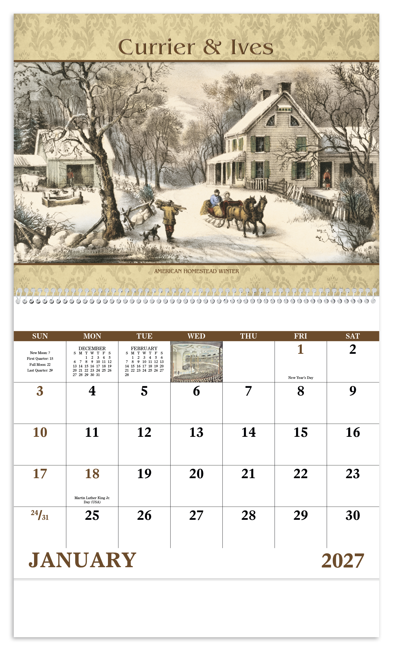Currier & Ives - Spiral Calendar