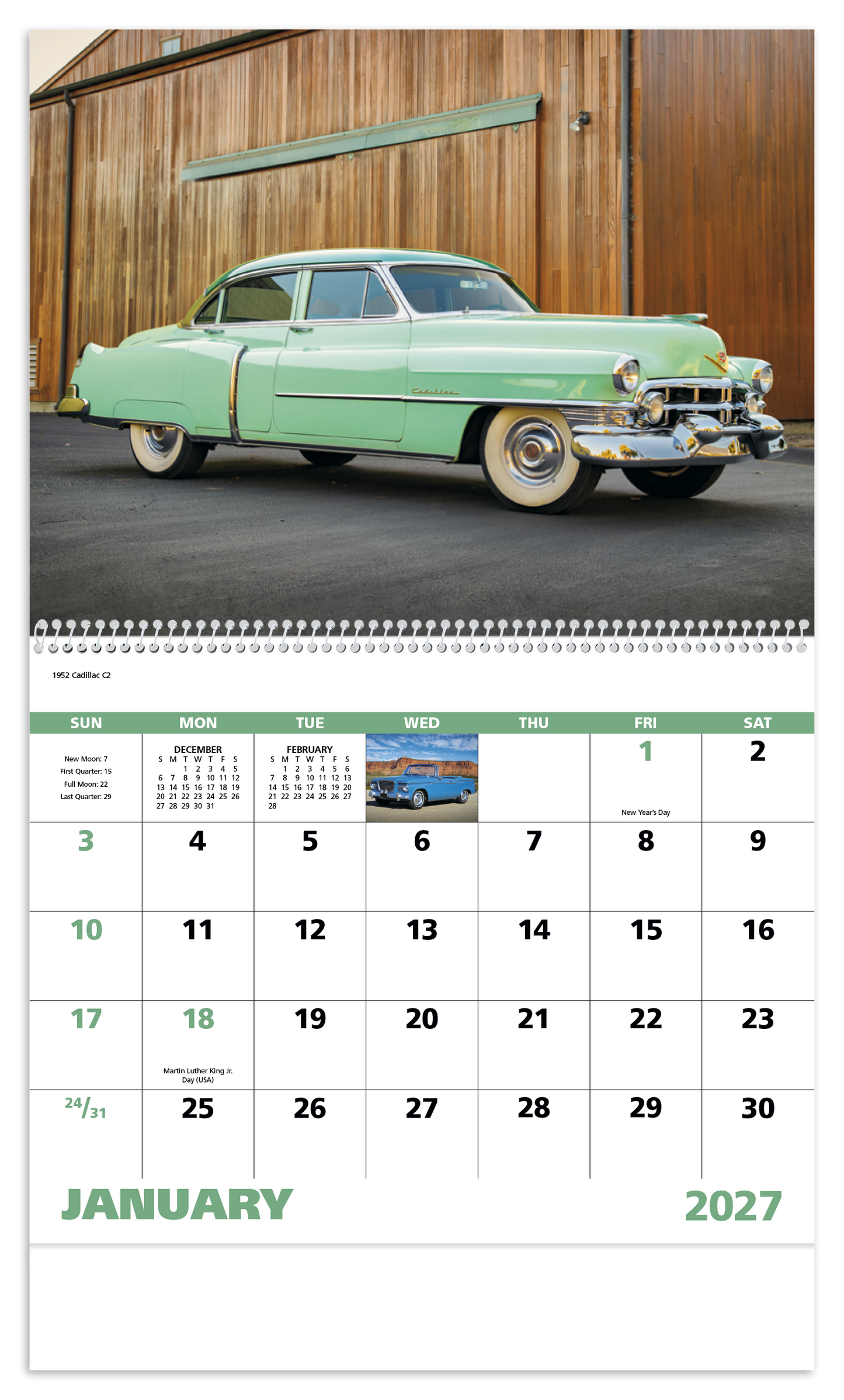 Classic Autos - Spiral Calendar