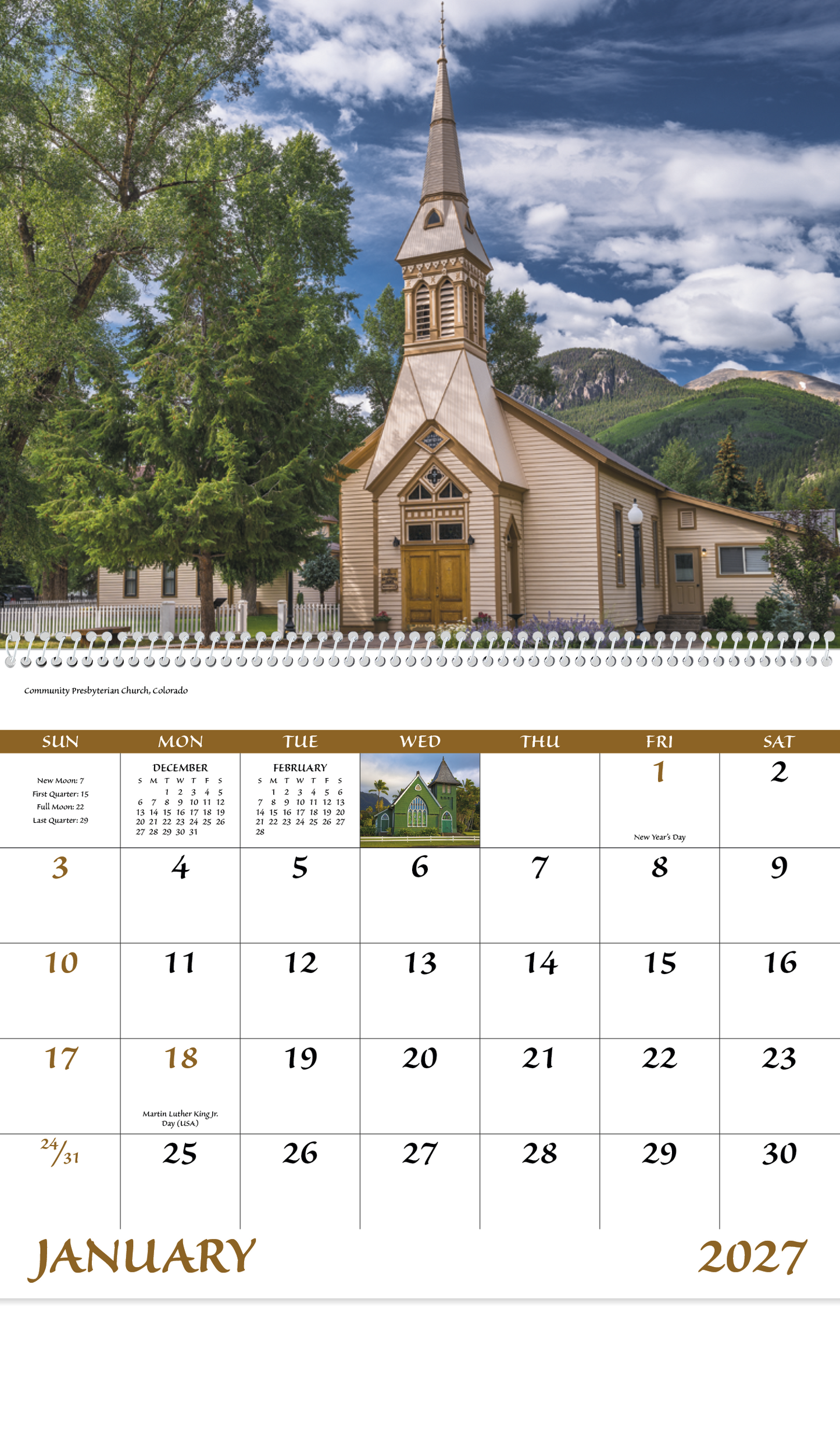 Scenic Churches - Spiral Calendar
