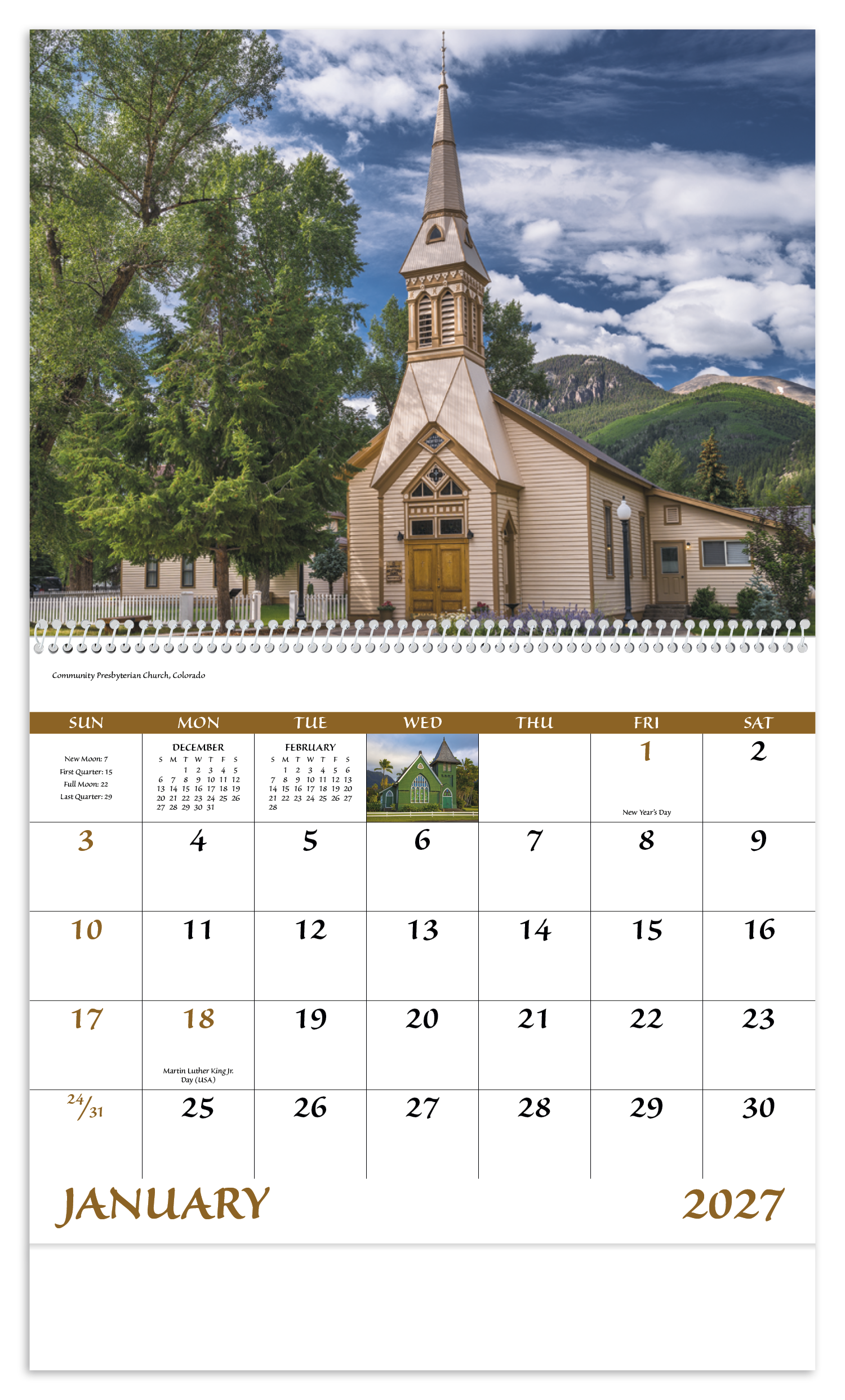 Scenic Churches - Spiral Calendar