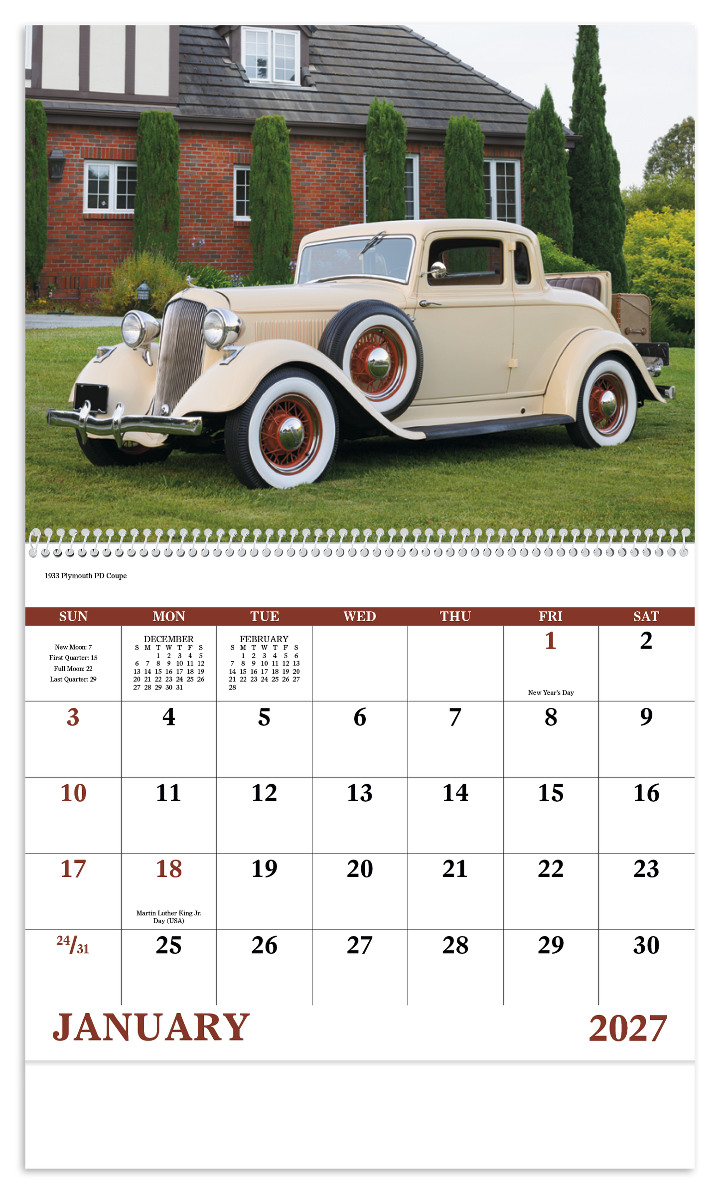 Antique Autos - Spiral Calendar
