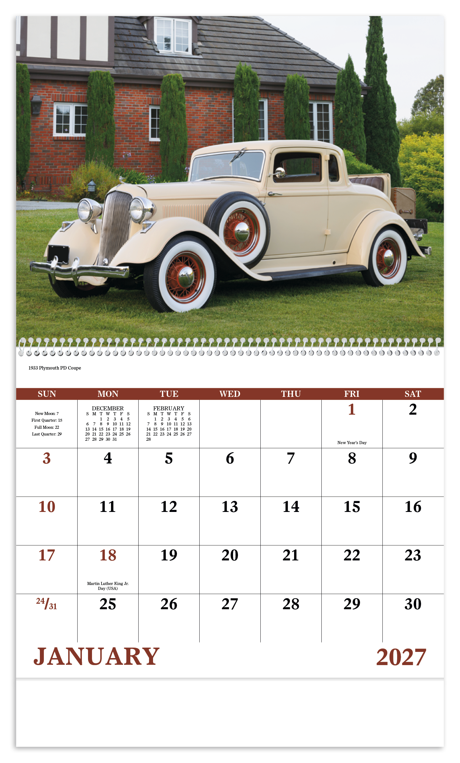 Antique Autos - Spiral Calendar