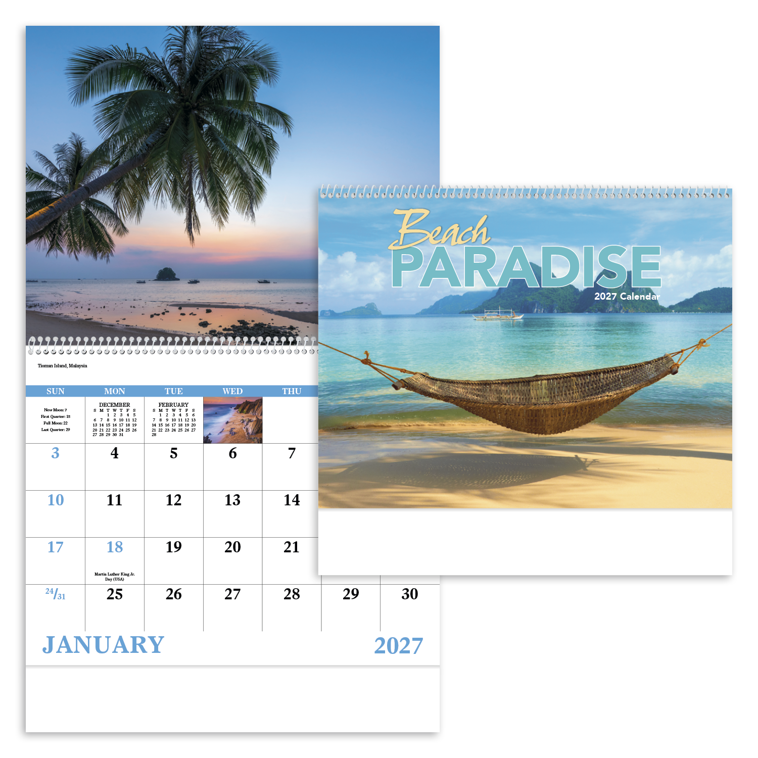 Beach Paradise - Spiral Calendar