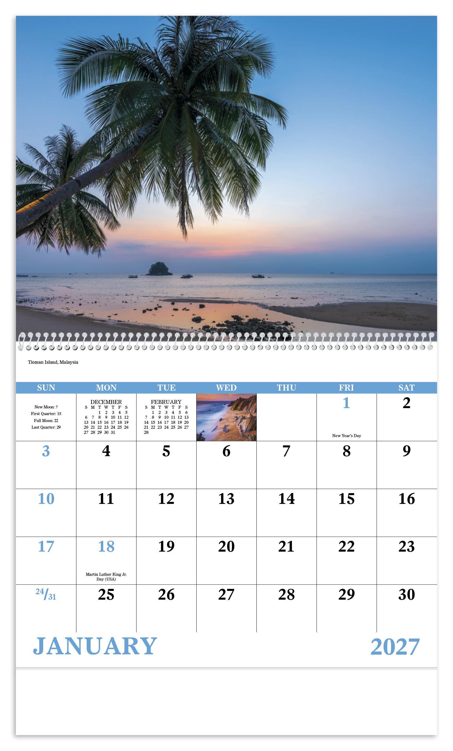 Beach Paradise - Spiral Calendar