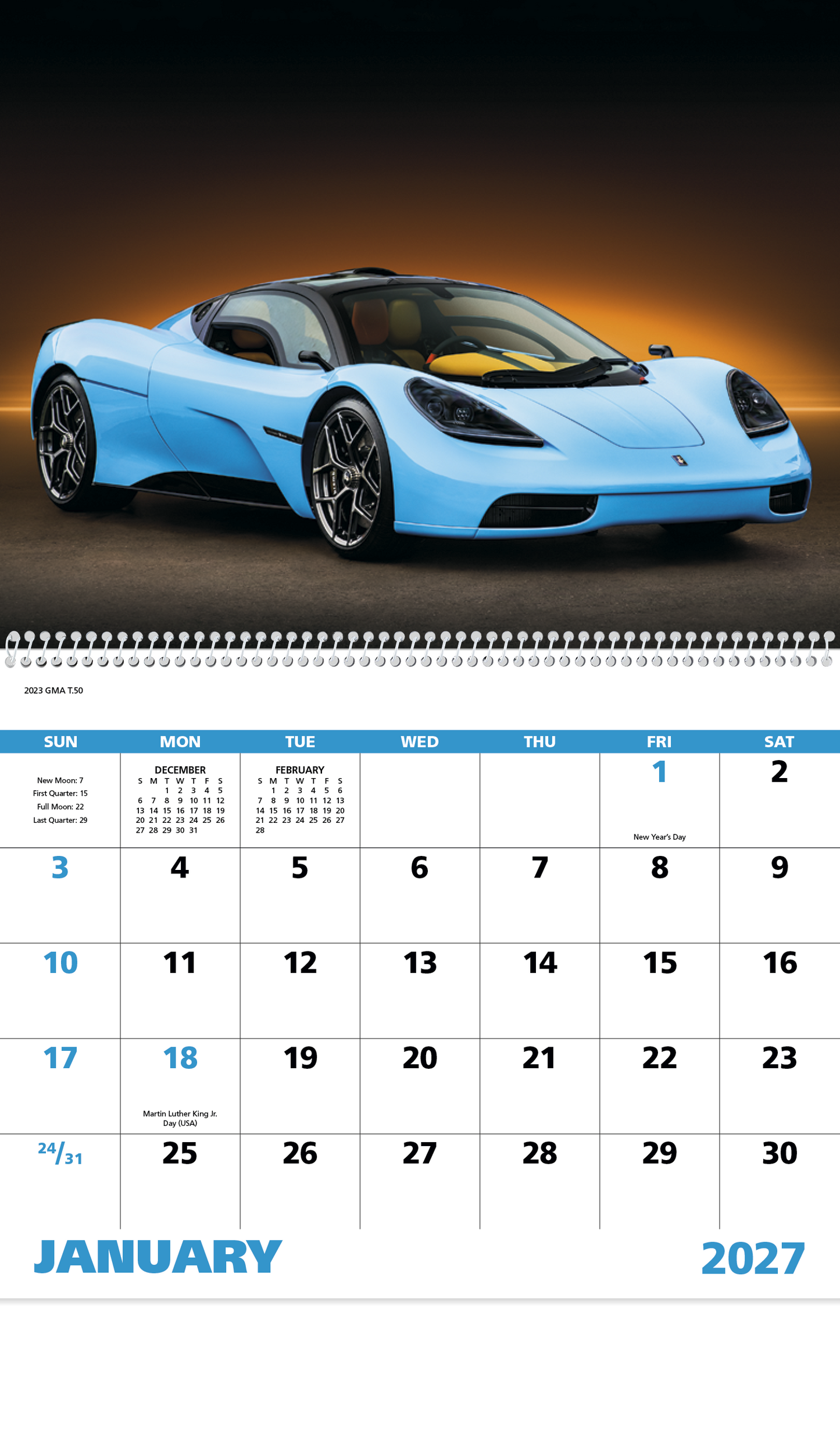 Exotic Sports Cars - Spiral Calendar