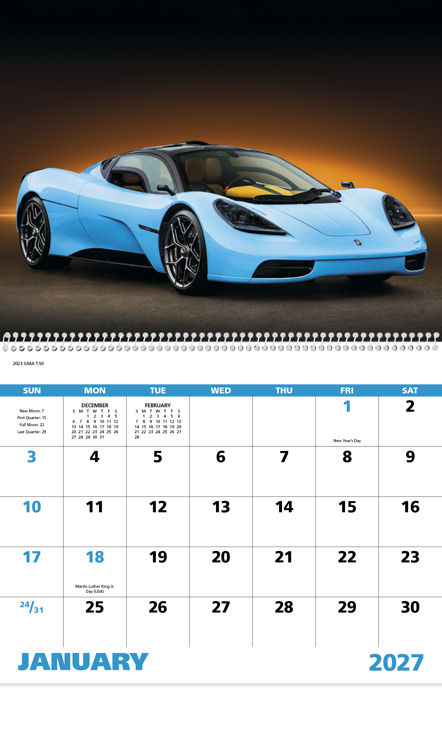 Exotic Sports Cars - Spiral Calendar