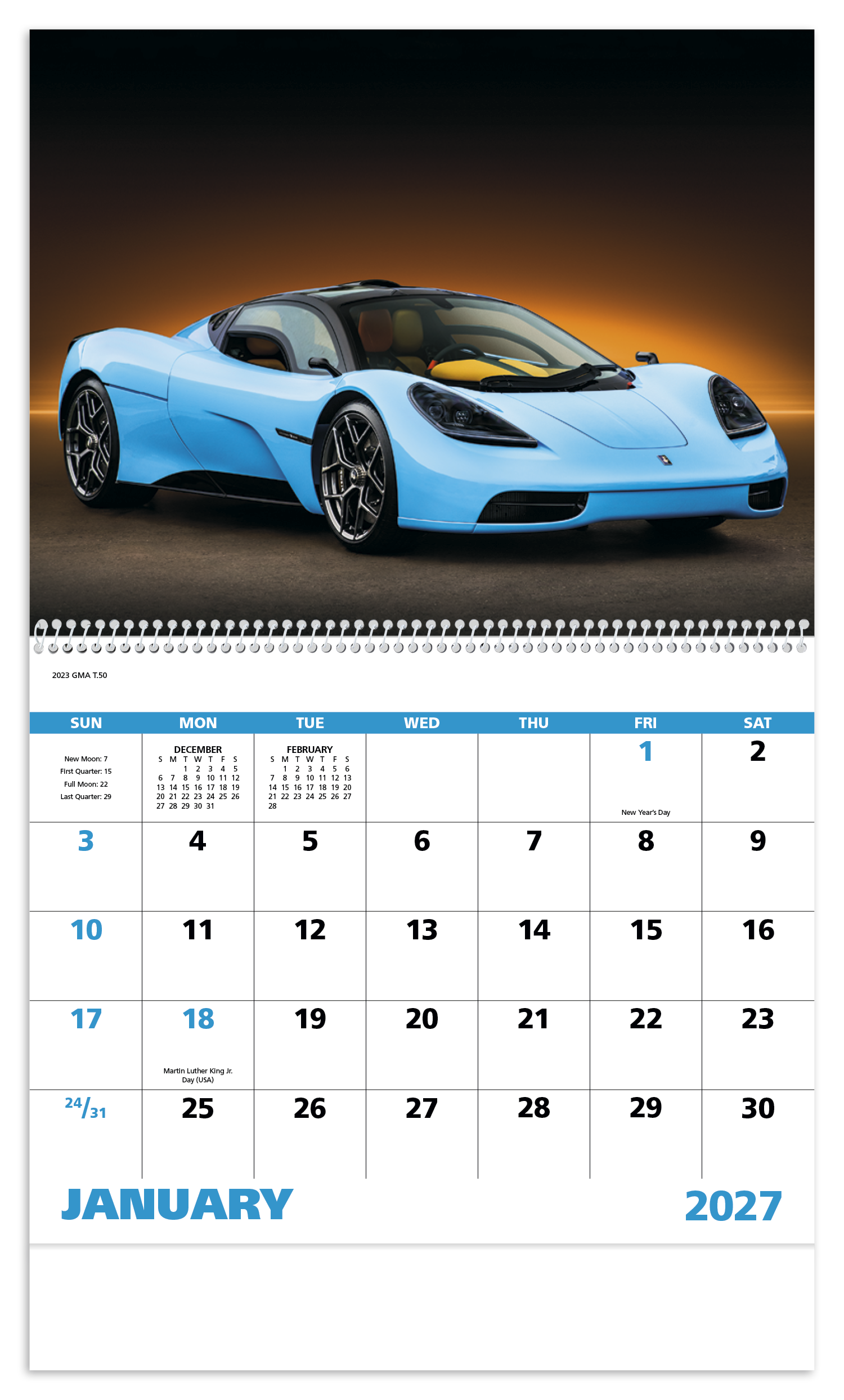 Exotic Sports Cars - Spiral Calendar