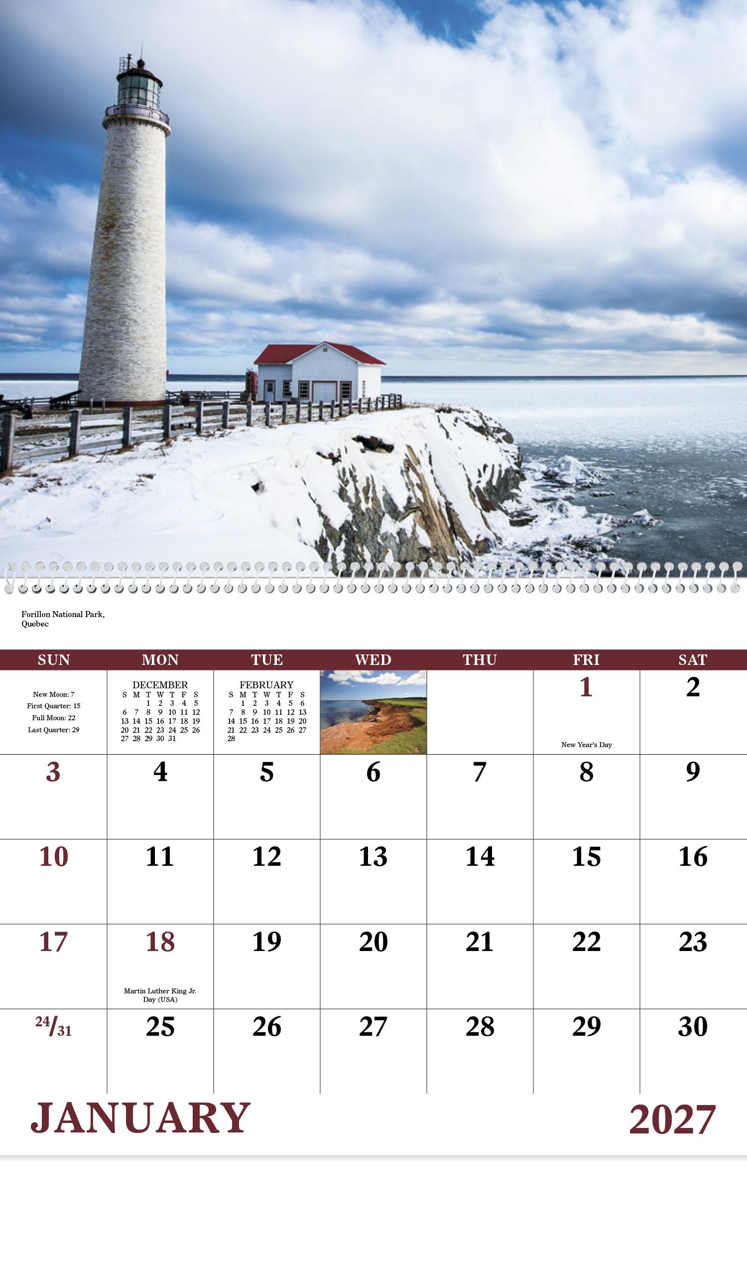 Canadian National Parks - Spiral Calendar