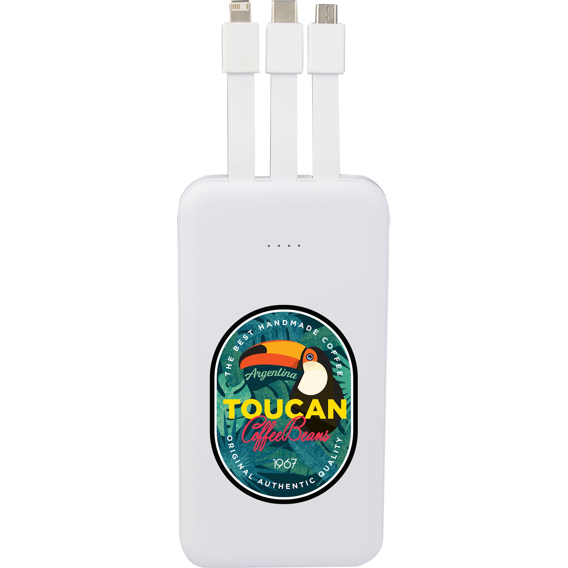 UL Listed 5,000 mAh Power Bank with Multi-Cables