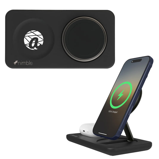 Custom logo Nimble Podium 2-in-1 Wireless Charging Stand
