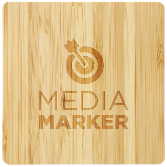 Custom logo FSC® 100% Bamboo Wireless Charge Pad w/Dual Output