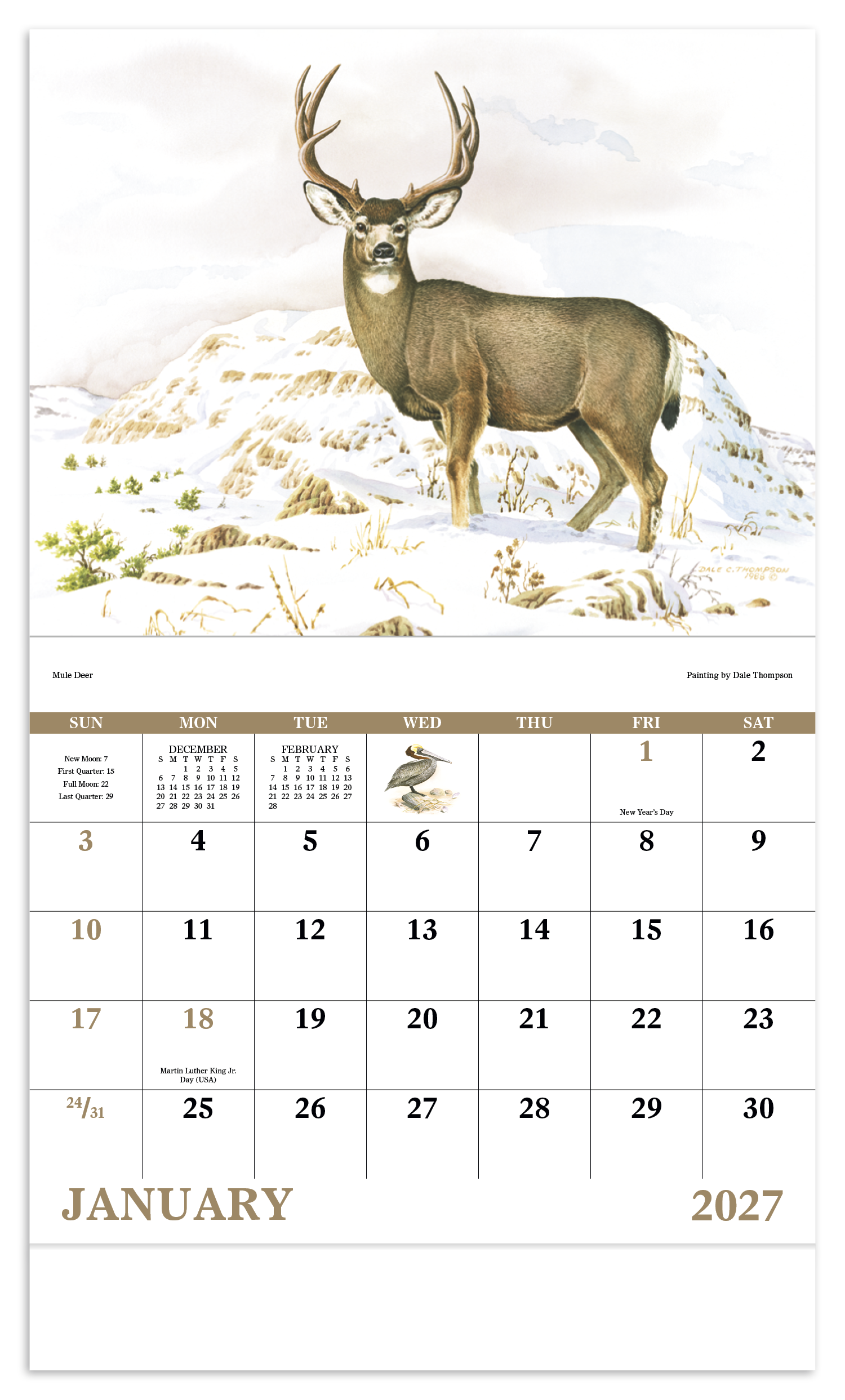 Wildlife Trek - Stapled Calendar