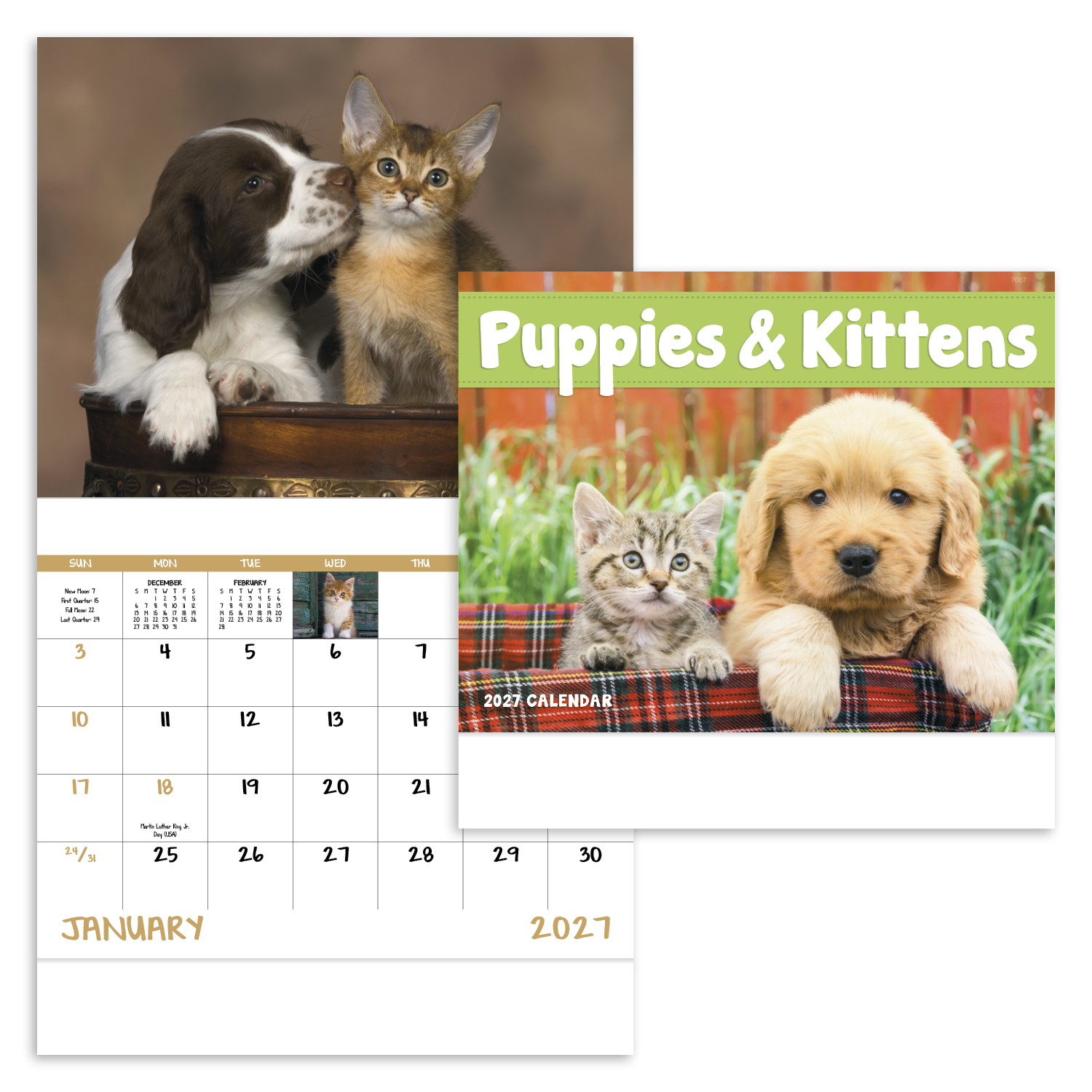 Puppies & Kittens - Stapled Calendar