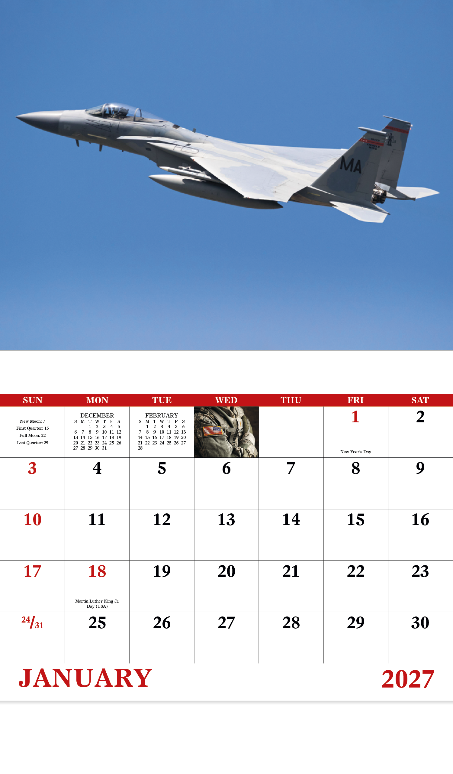American Armed Forces - Stapled Calendar