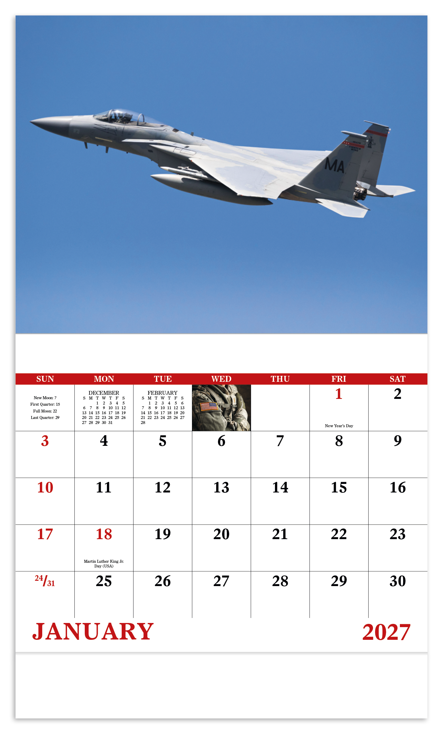 American Armed Forces - Stapled Calendar