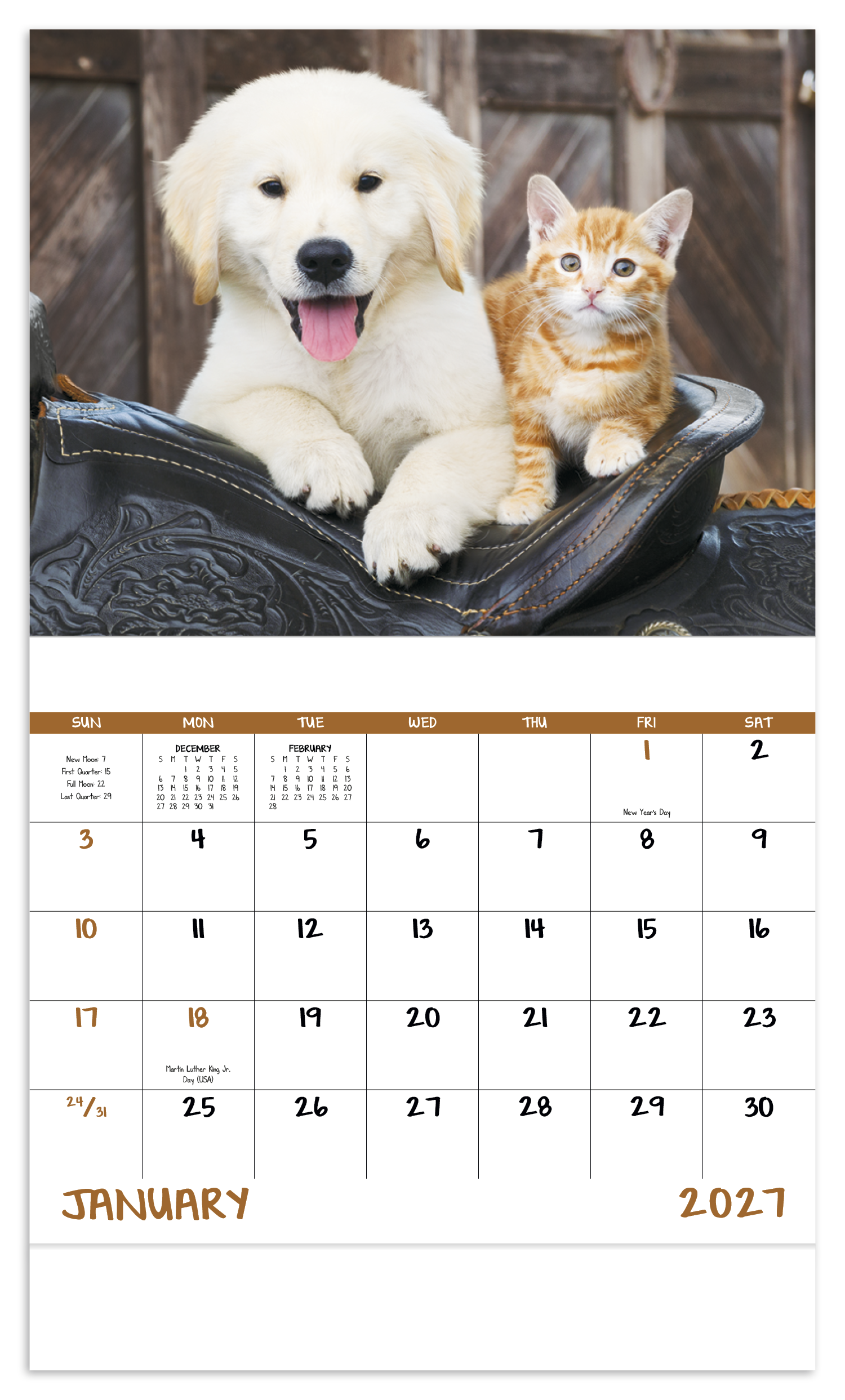 Baby Farm Animals - Stapled Calendar