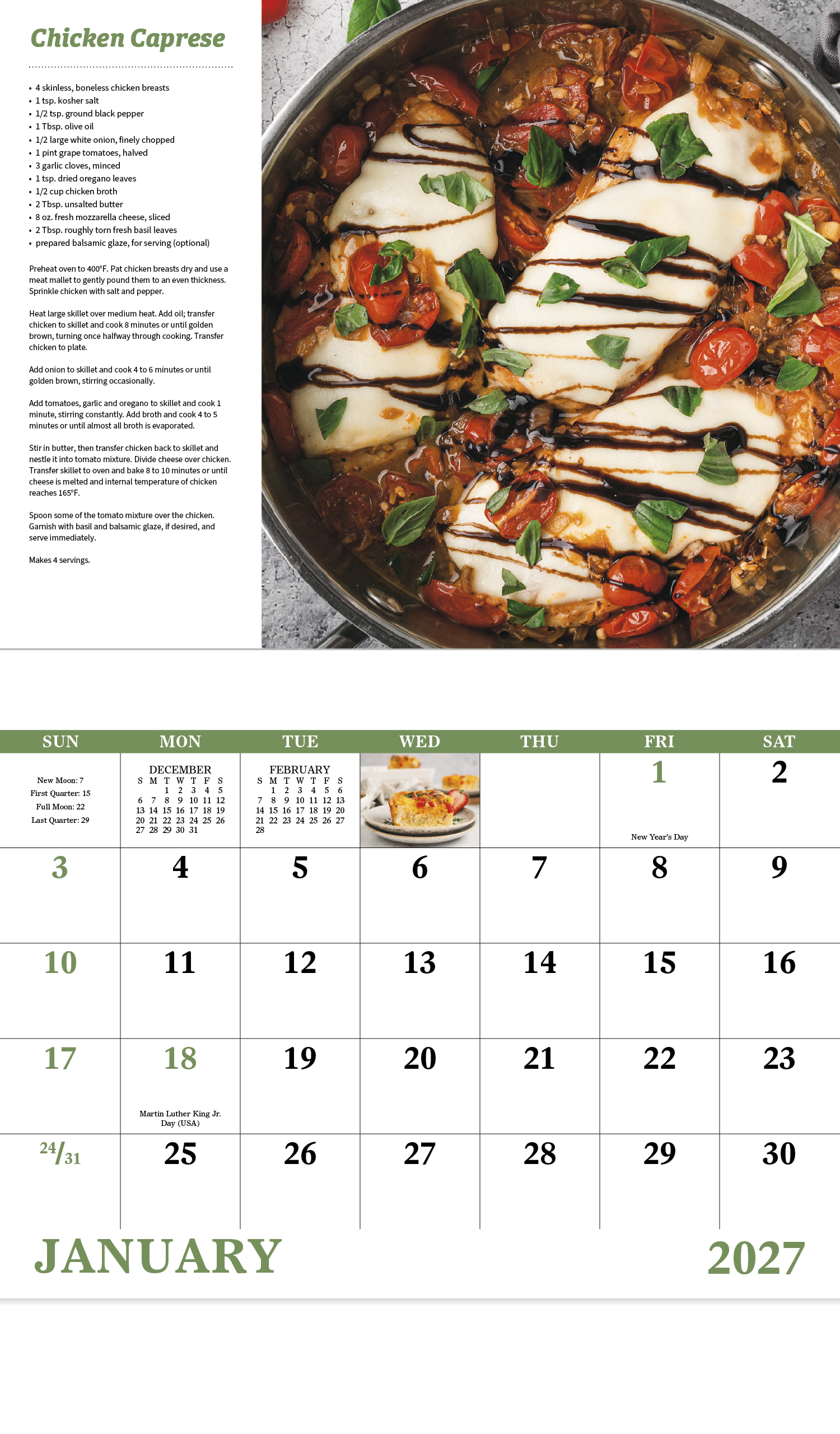 Delicious Dining - Stapled Calendar