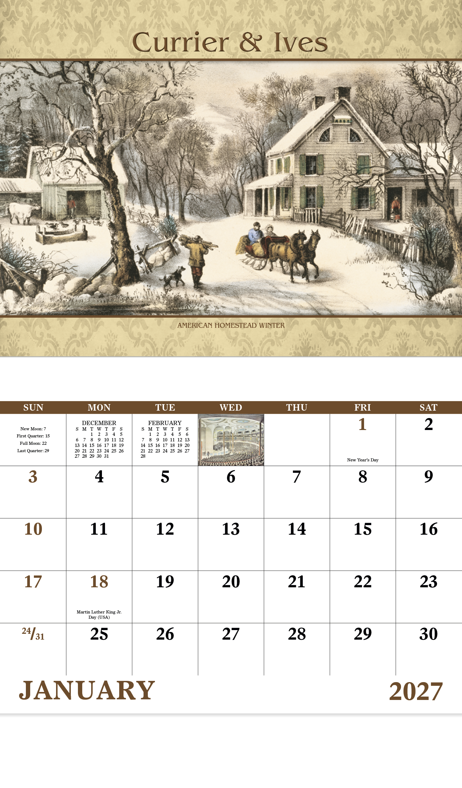 Currier & Ives - Stapled Calendar