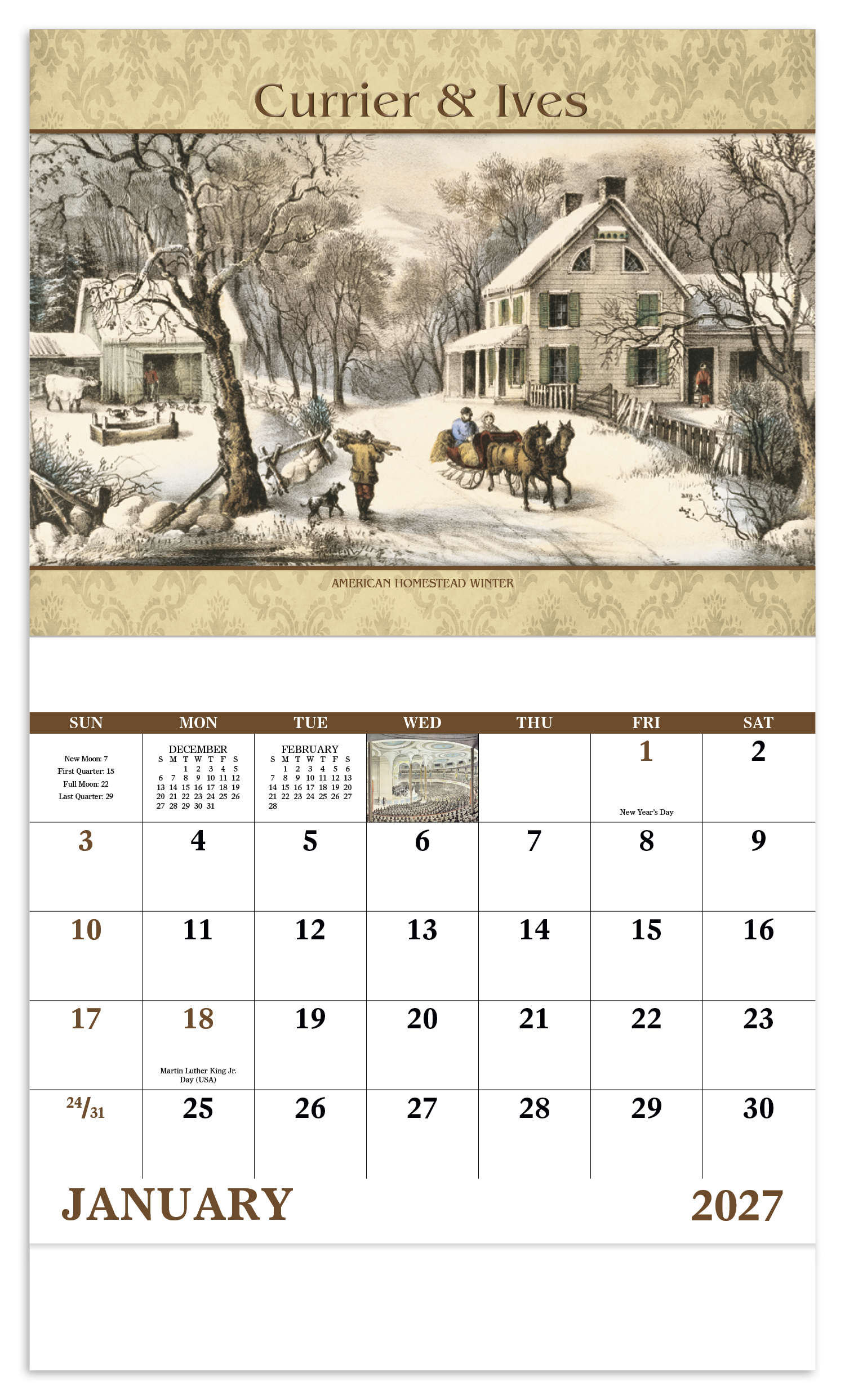 Currier & Ives - Stapled Calendar