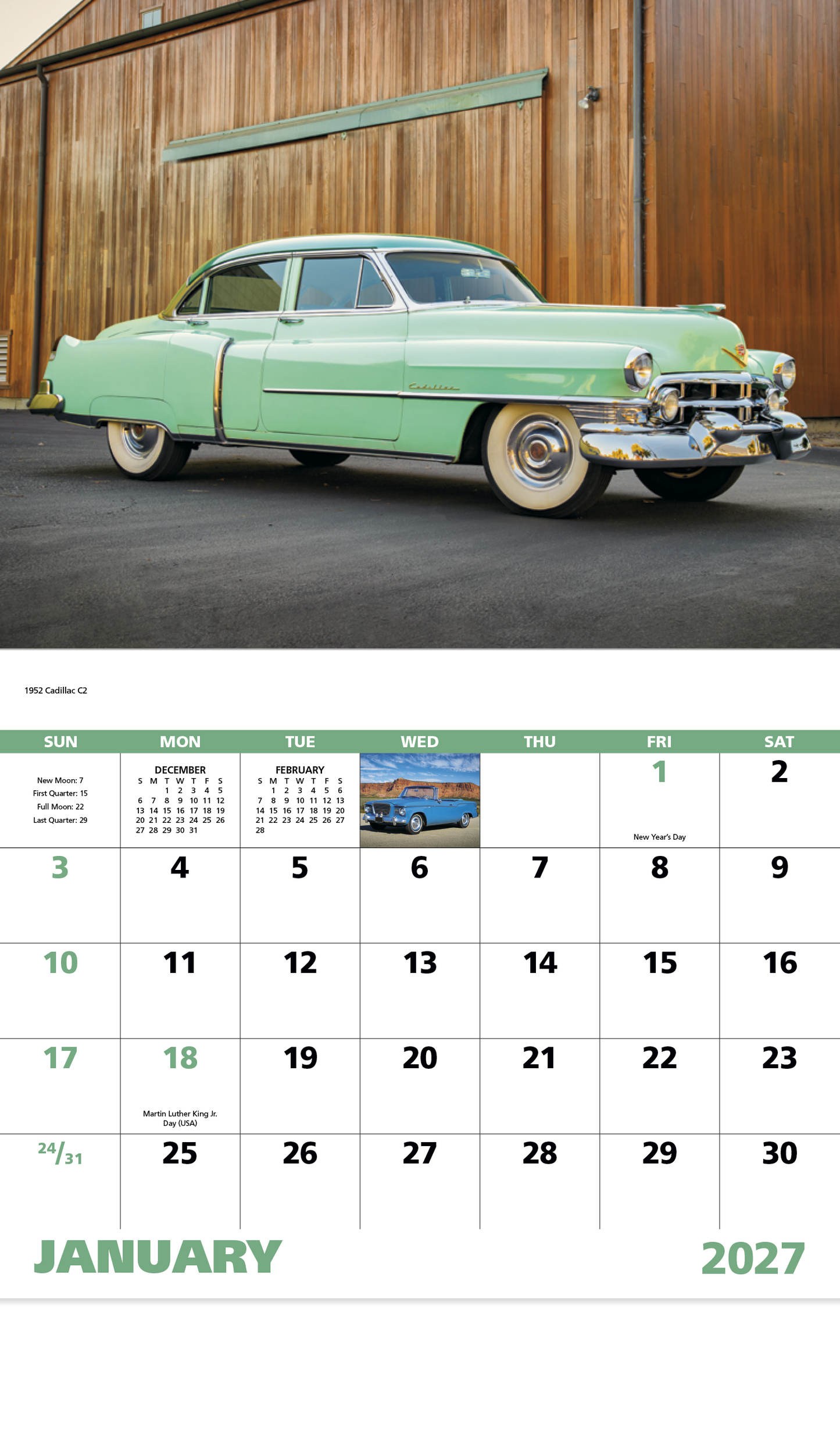 Classic Autos - Stapled Calendar