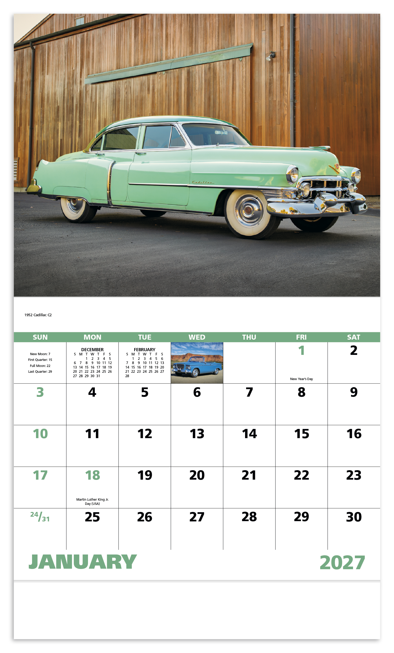 Classic Autos - Stapled Calendar