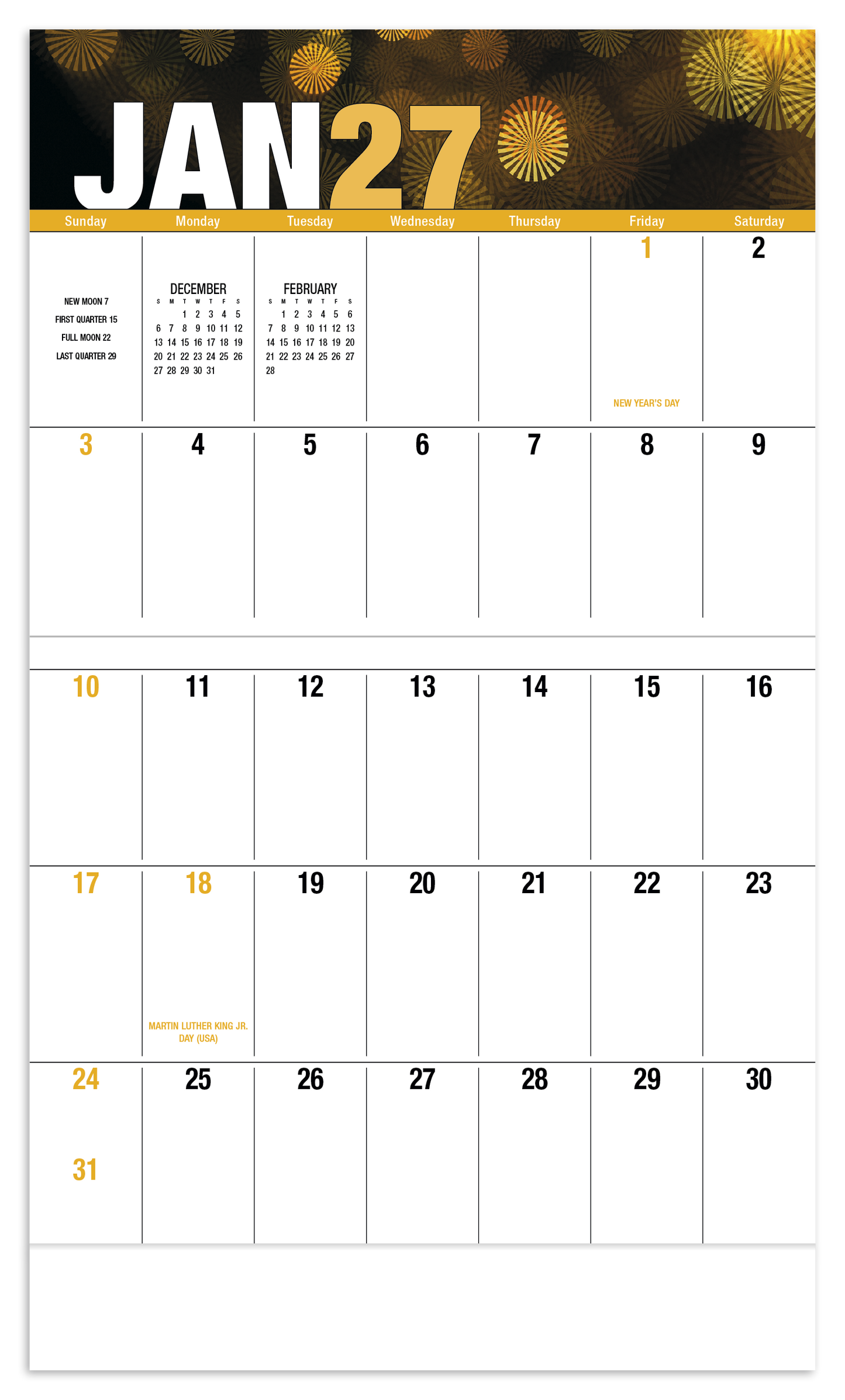 Seasonal Expressions Big Block - Stapled Calendar