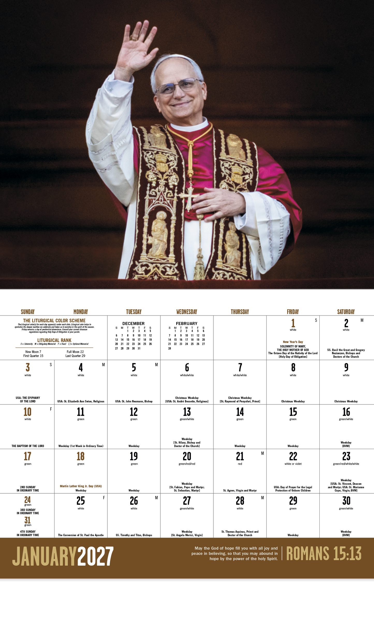 Catholic Spirit - Stapled Calendar