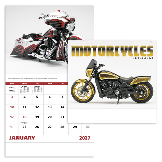 Motorcycles - Stapled Calendar
