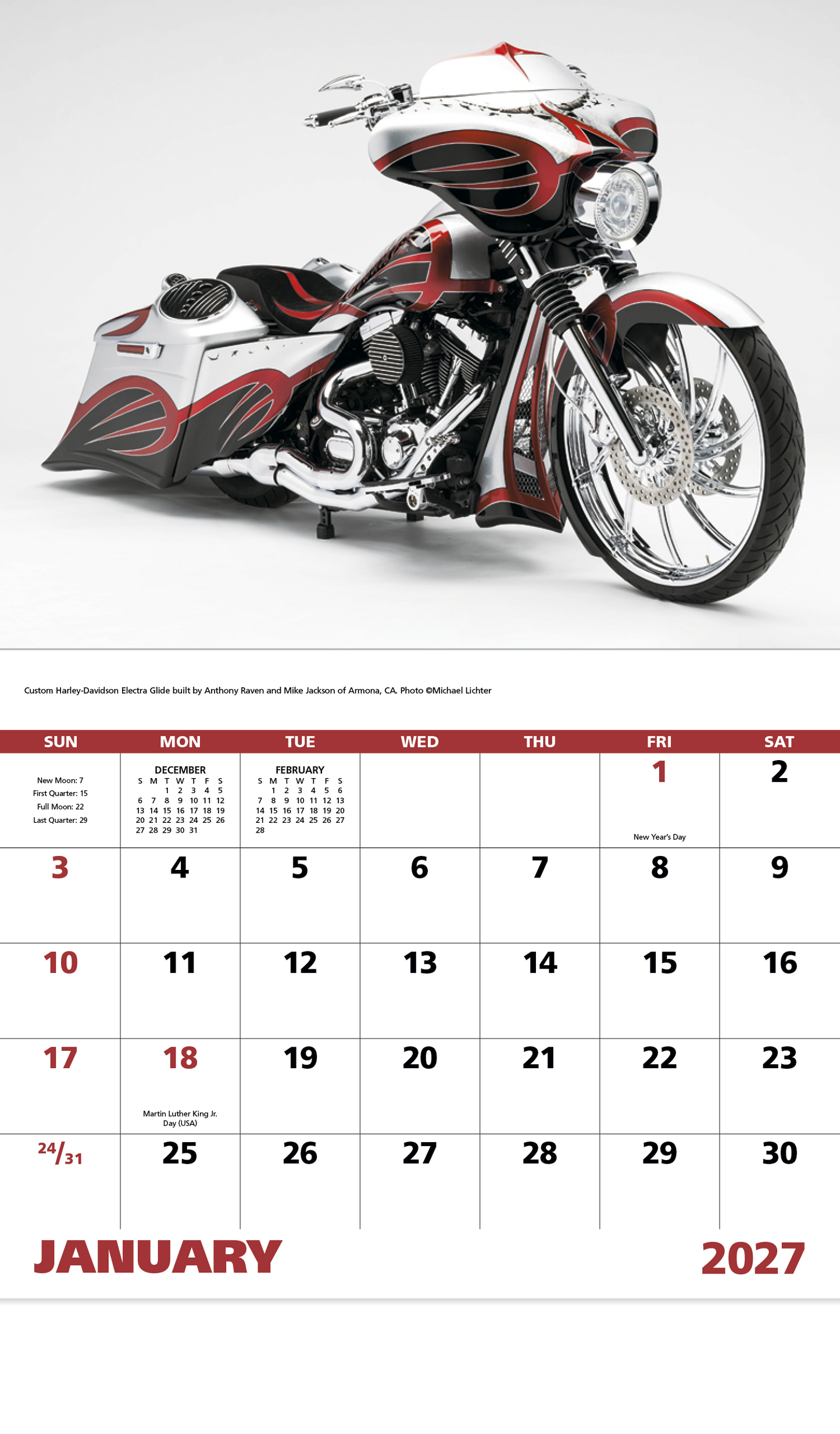 Motorcycles - Stapled Calendar