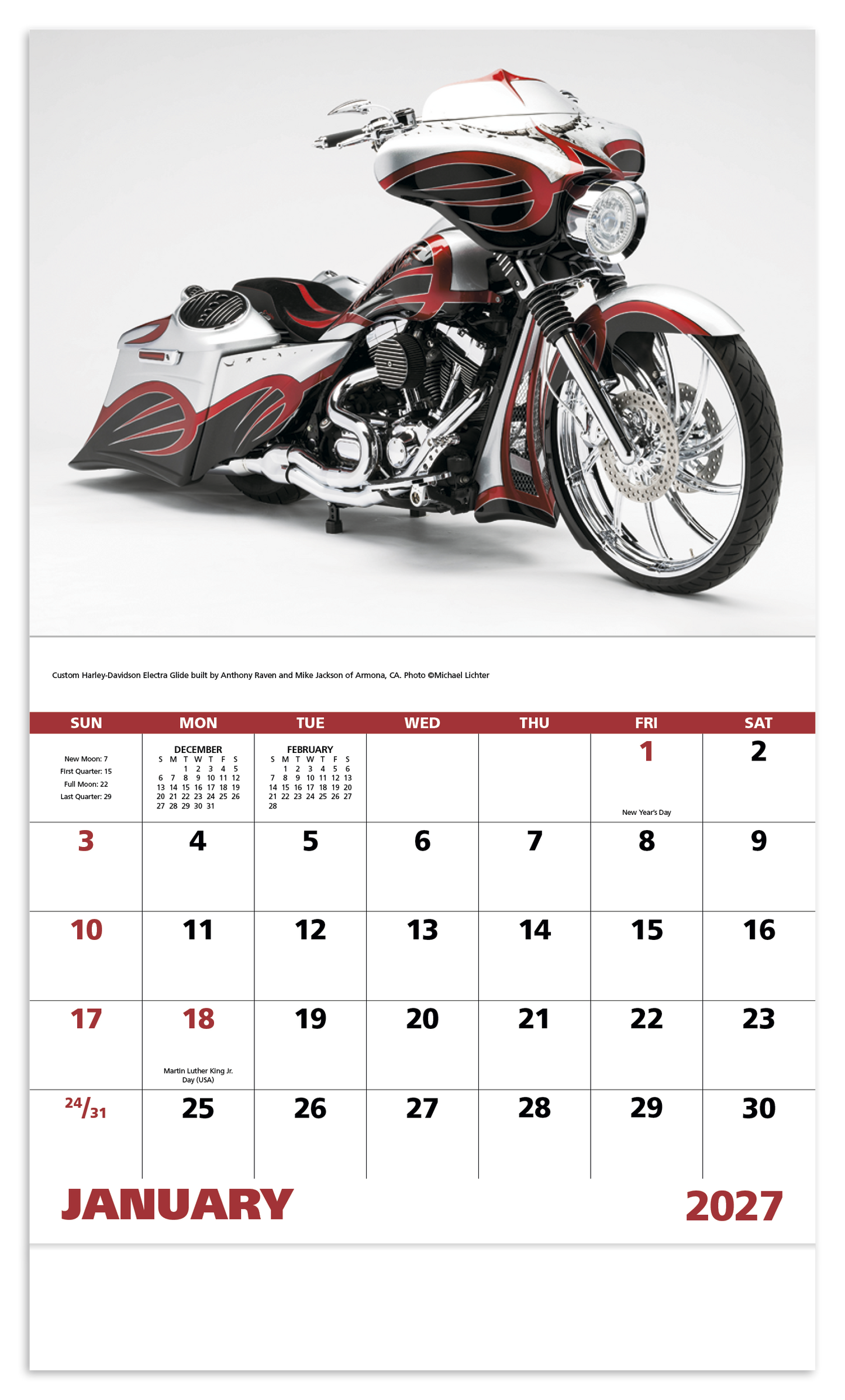 Motorcycles - Stapled Calendar