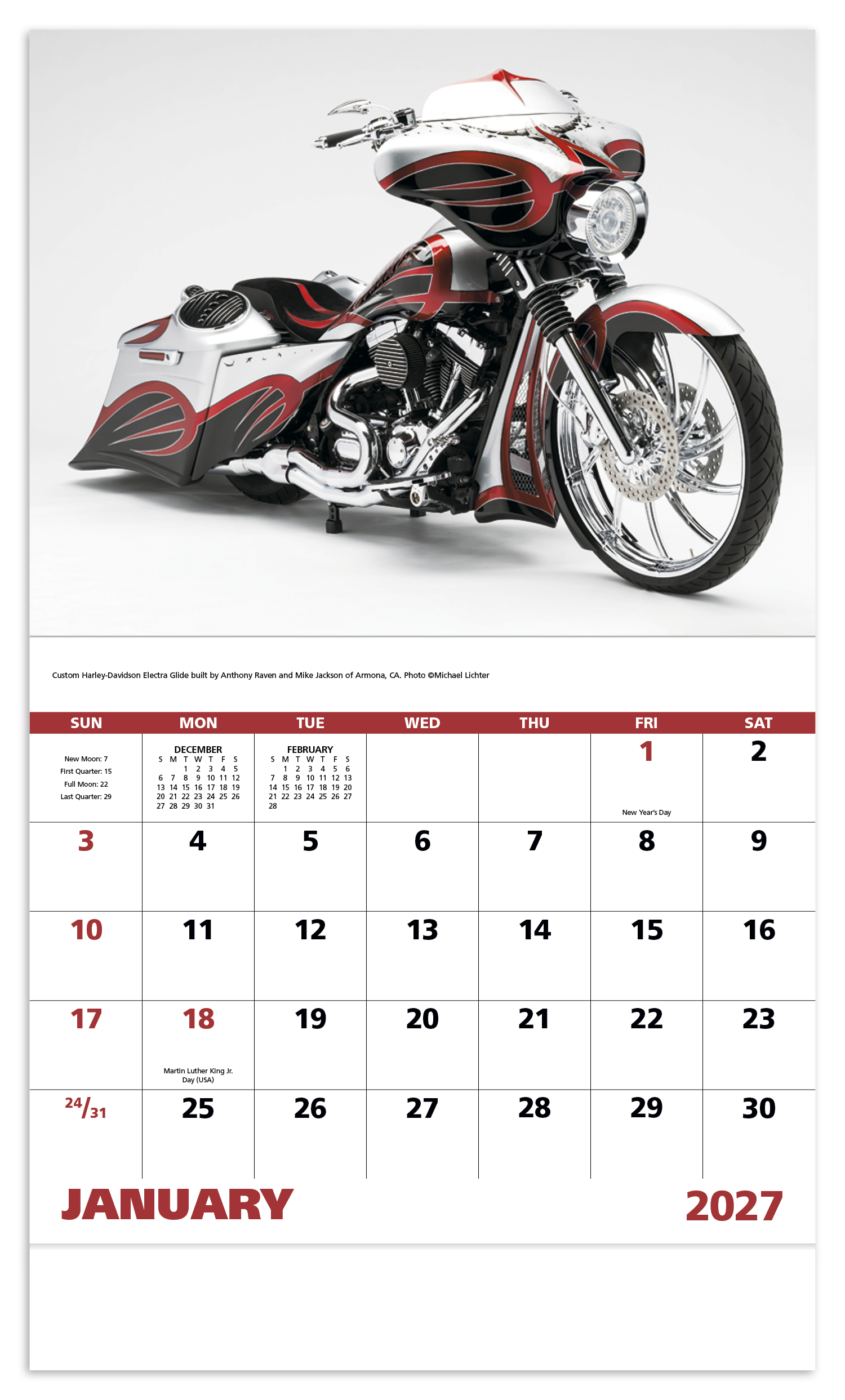 Motorcycles - Stapled Calendar