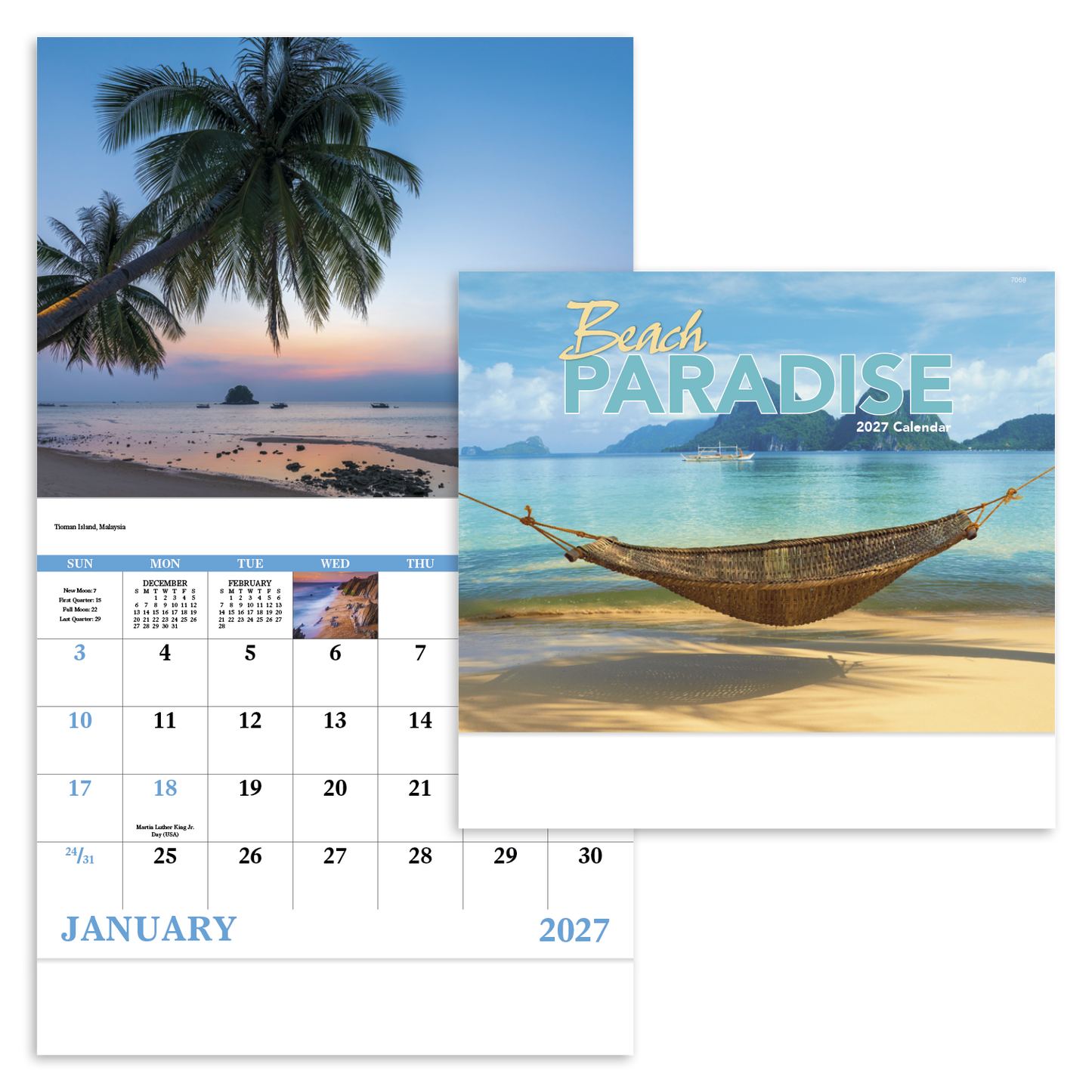 Beach Paradise - Stapled Calendar
