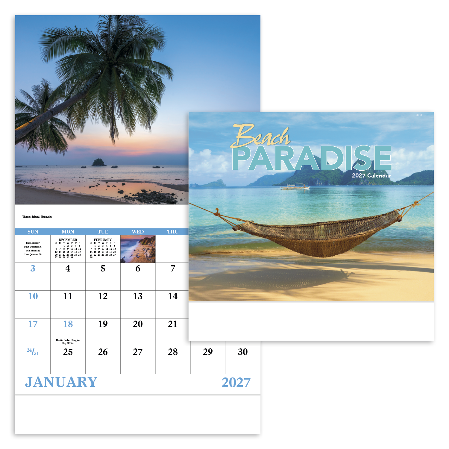 Beach Paradise - Stapled Calendar