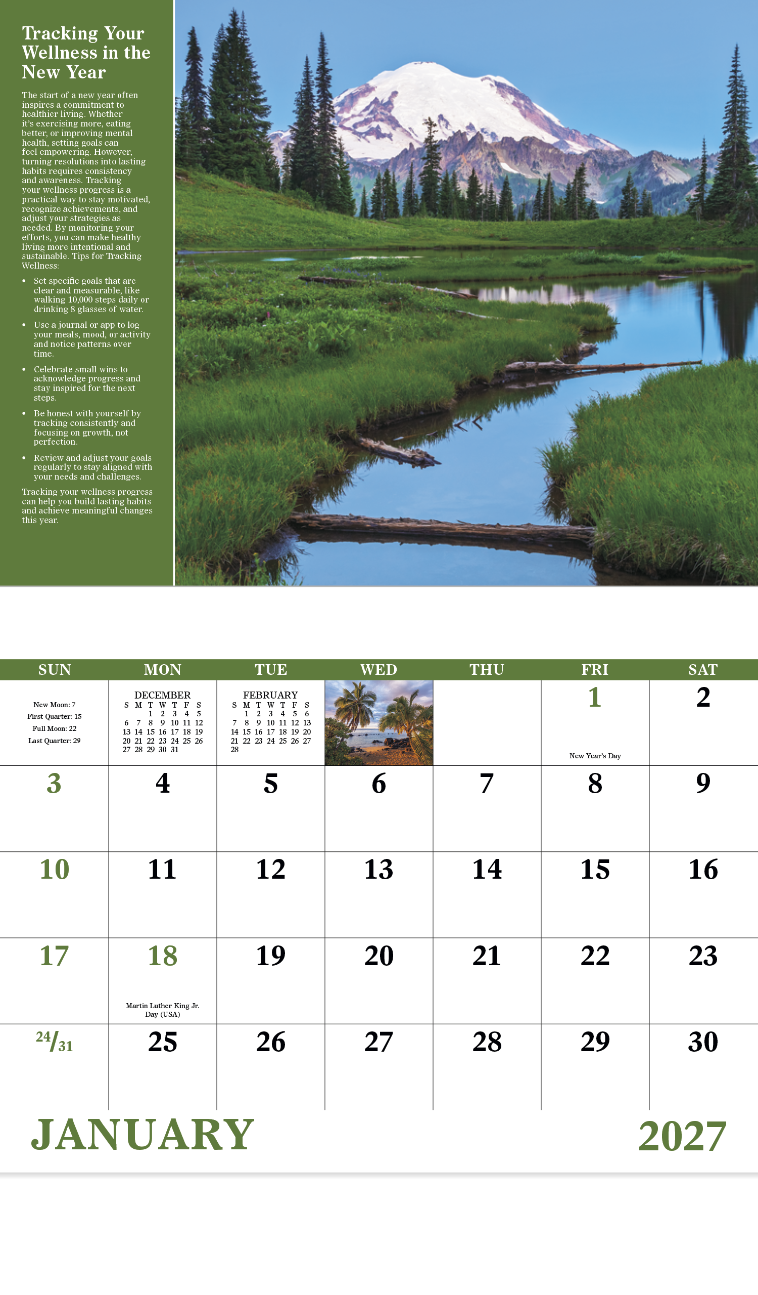 Healthy Living - Stapled Calendar