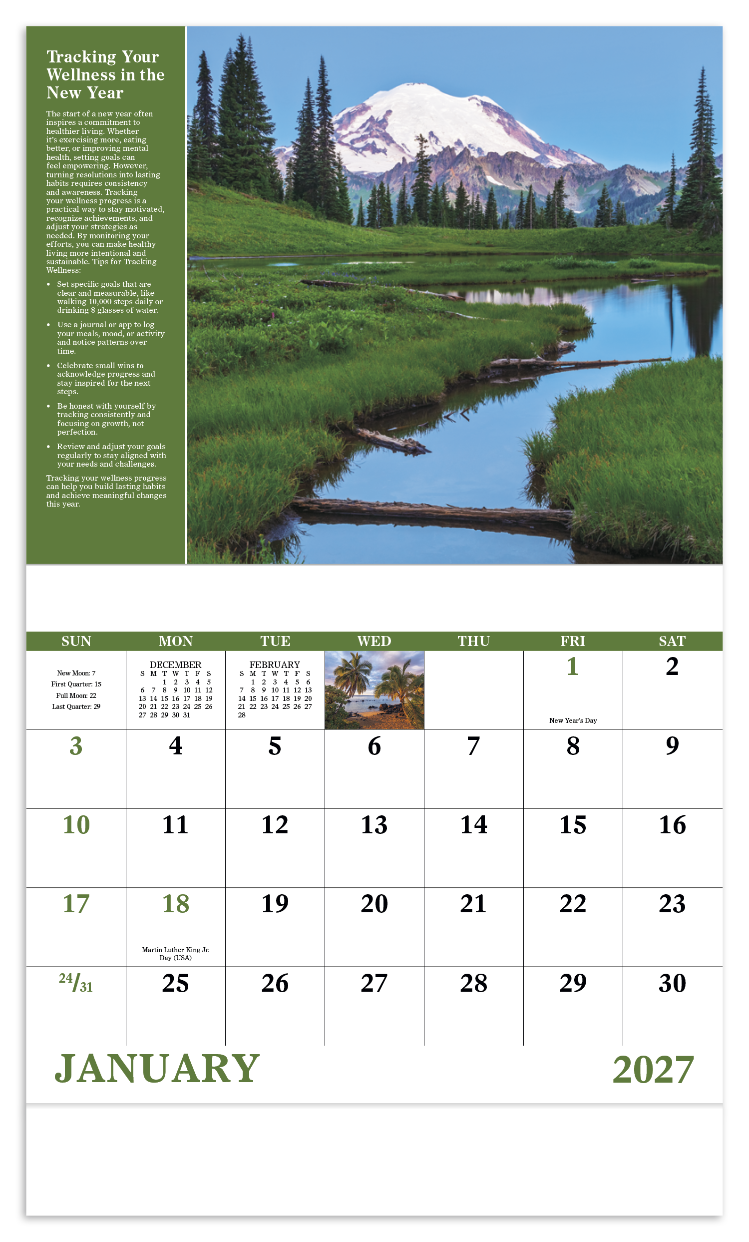 Healthy Living - Stapled Calendar