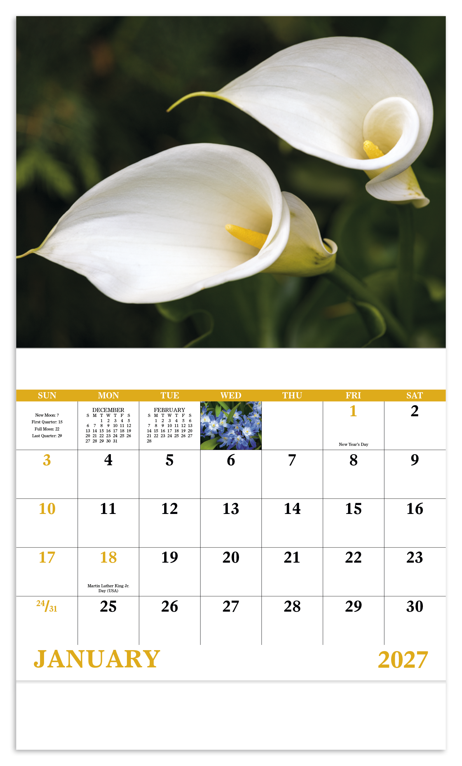 Flowers - Stapled Calendar