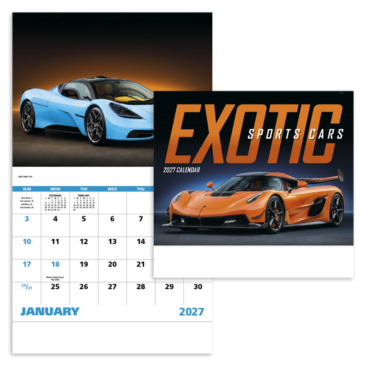 Custom logo Exotic Sports Cars - Stapled Calendar