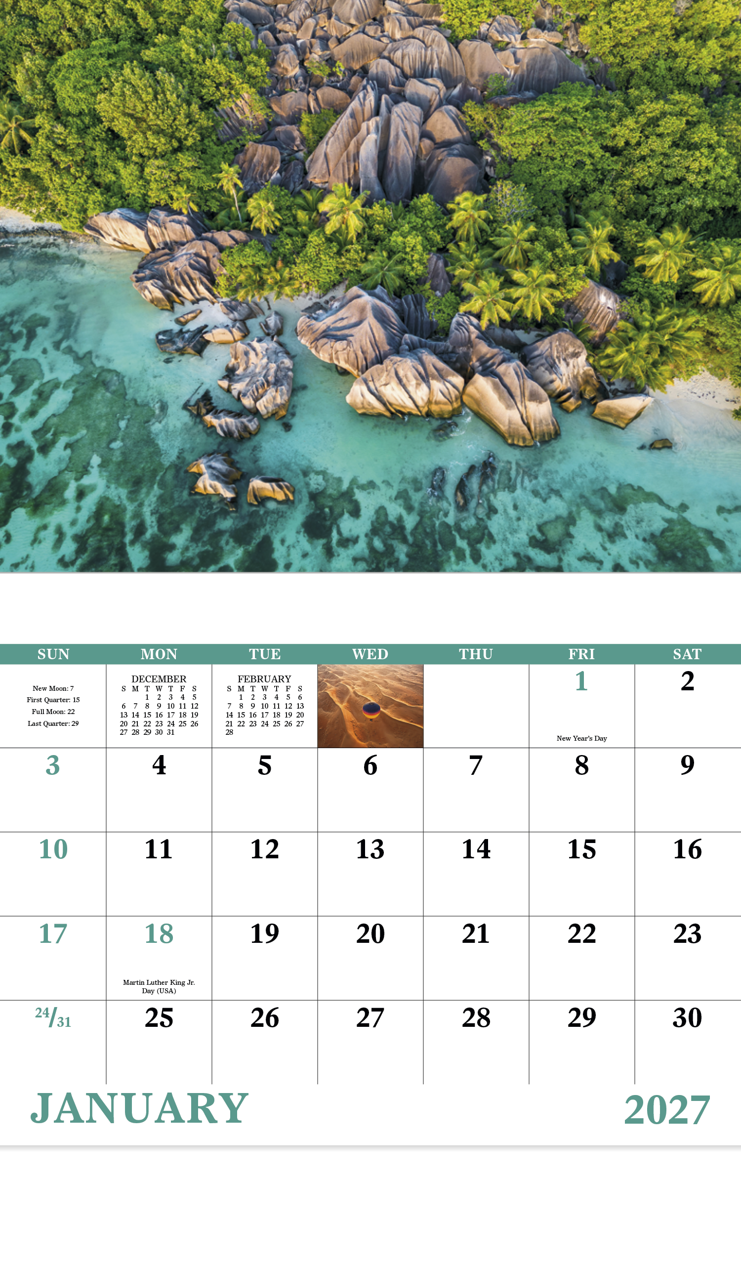 View from Above - Stapled Calendar