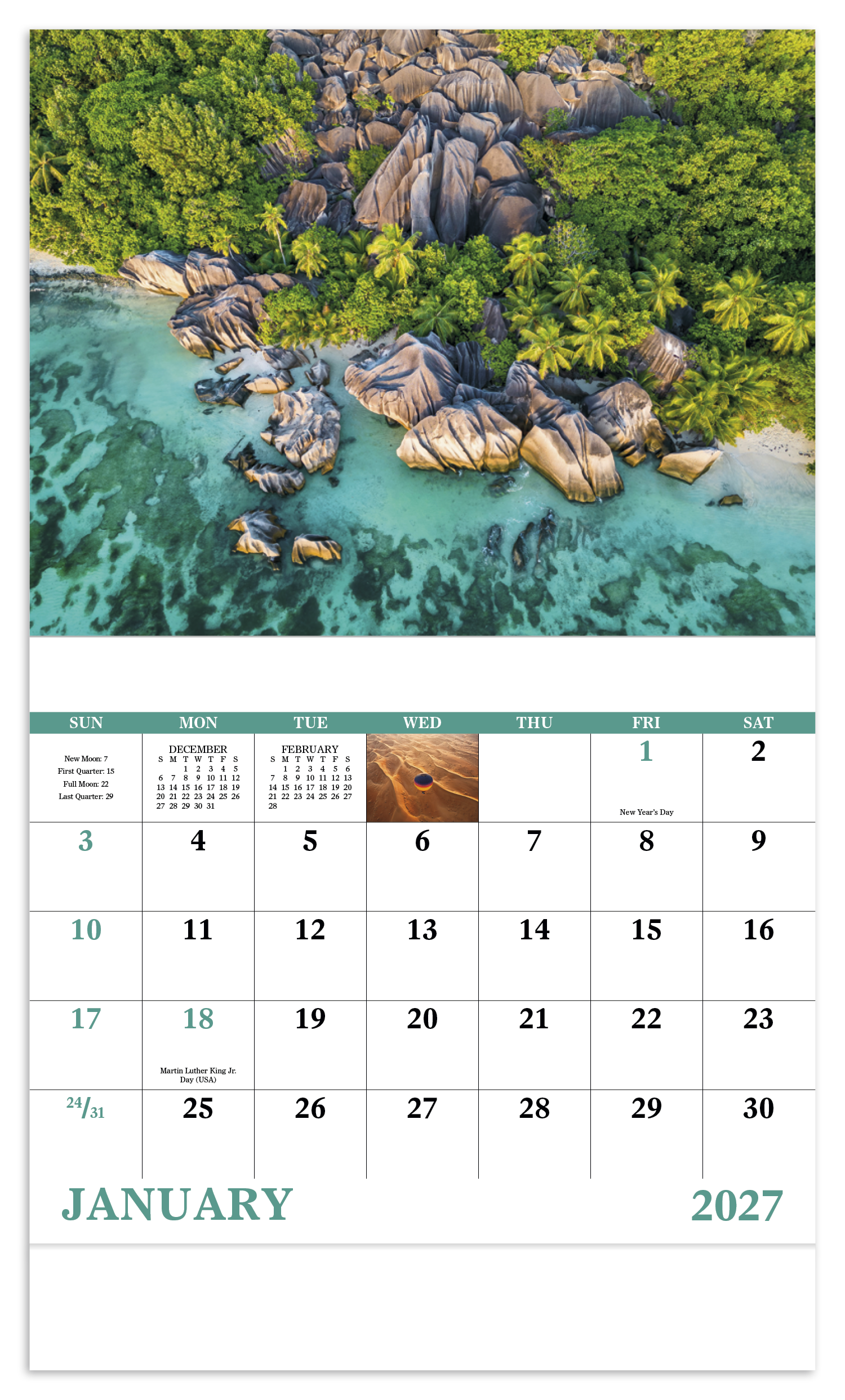 View from Above - Stapled Calendar