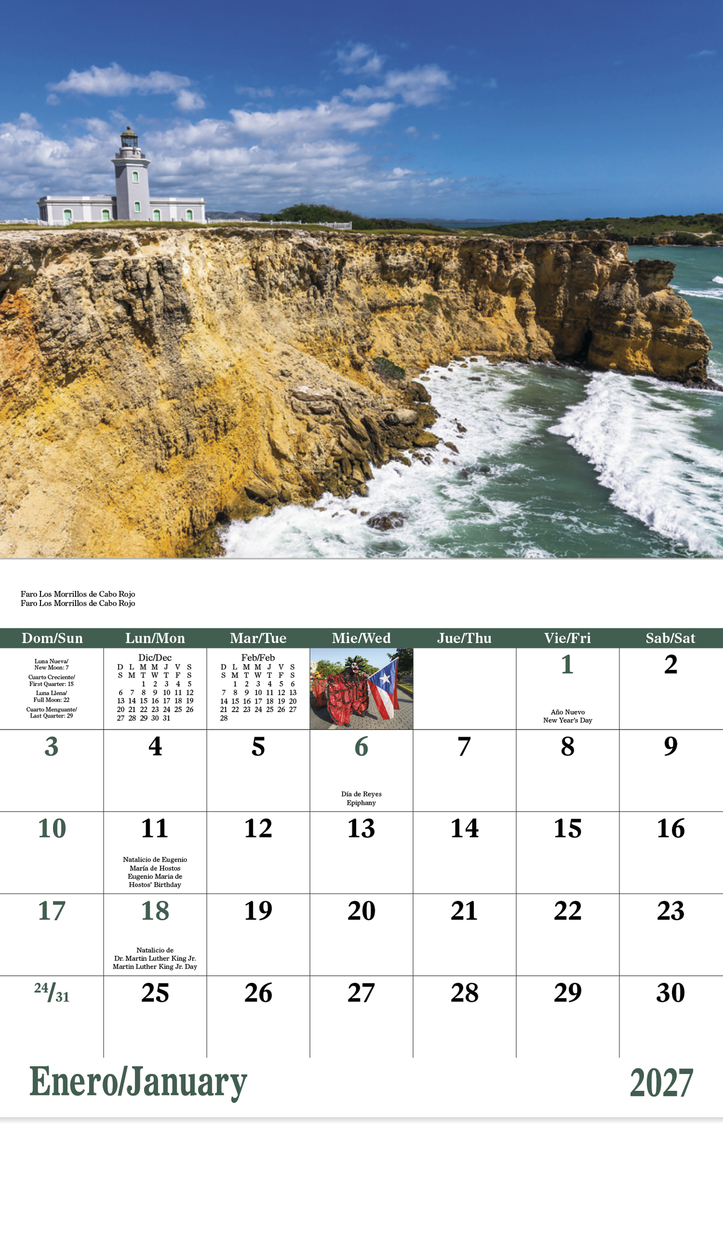 Puerto Rico - Stapled Calendar