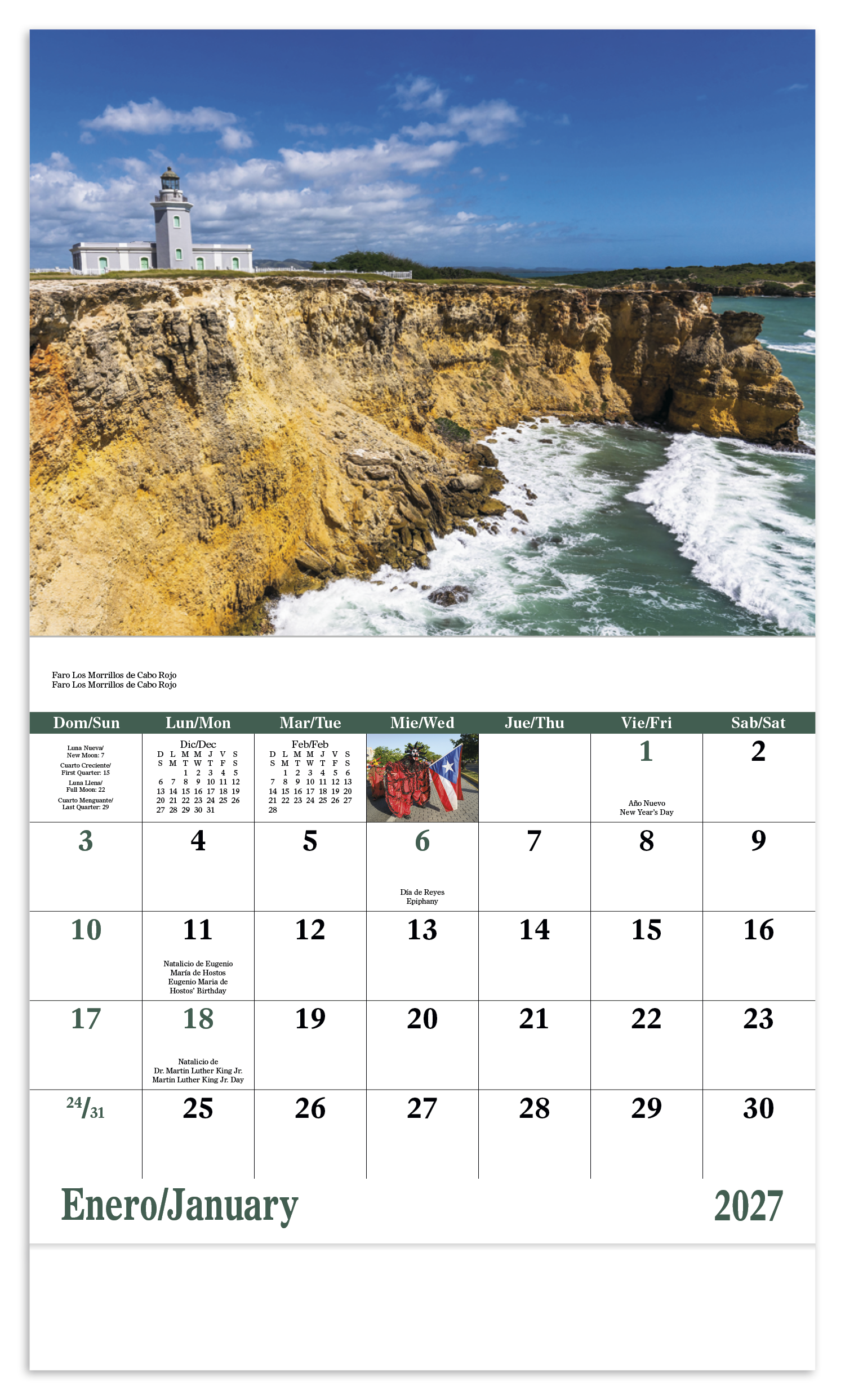 Puerto Rico - Stapled Calendar